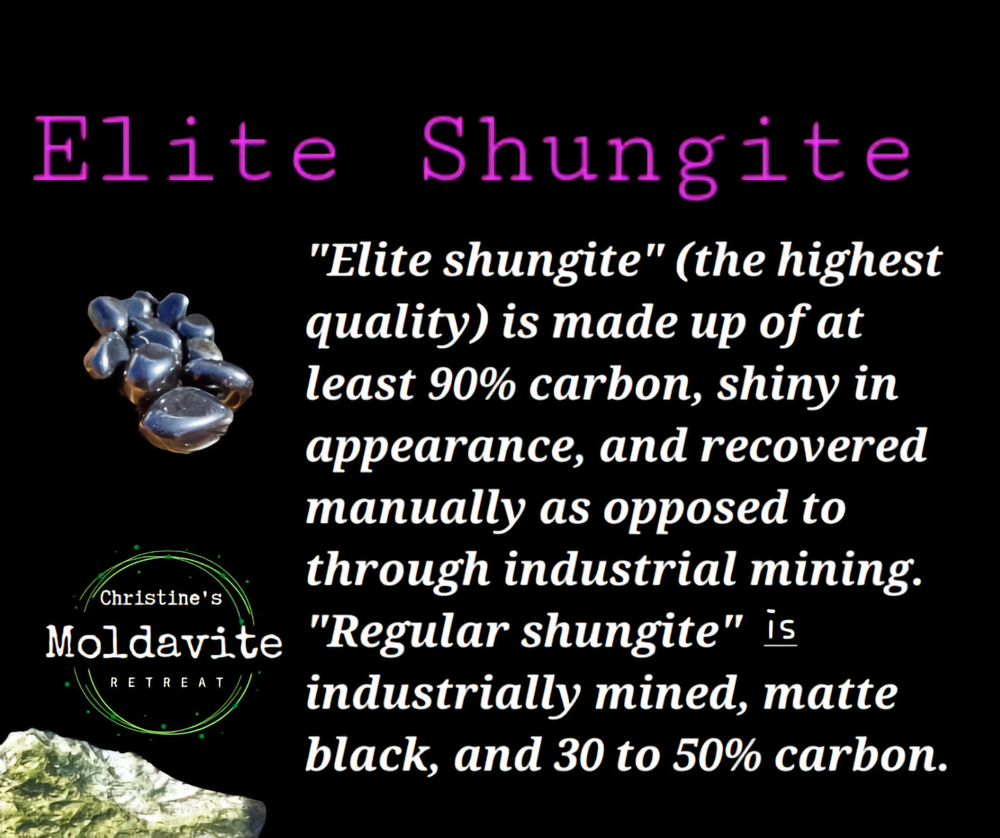 Elite Shungite, Tumble Stone x1, Crystal (Ref: T81)
