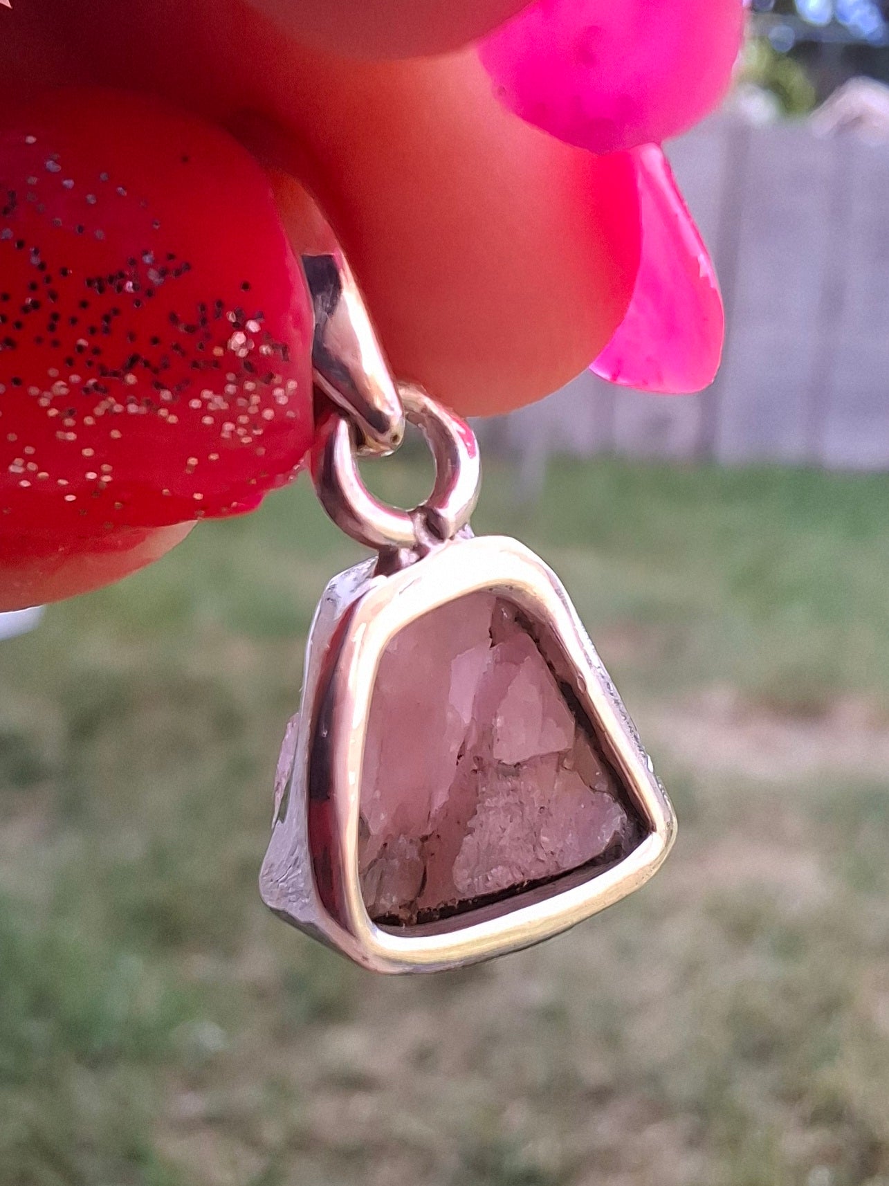 Pink Tourmaline Pendant, 925 Silver, Crystal (Ref: PT74)