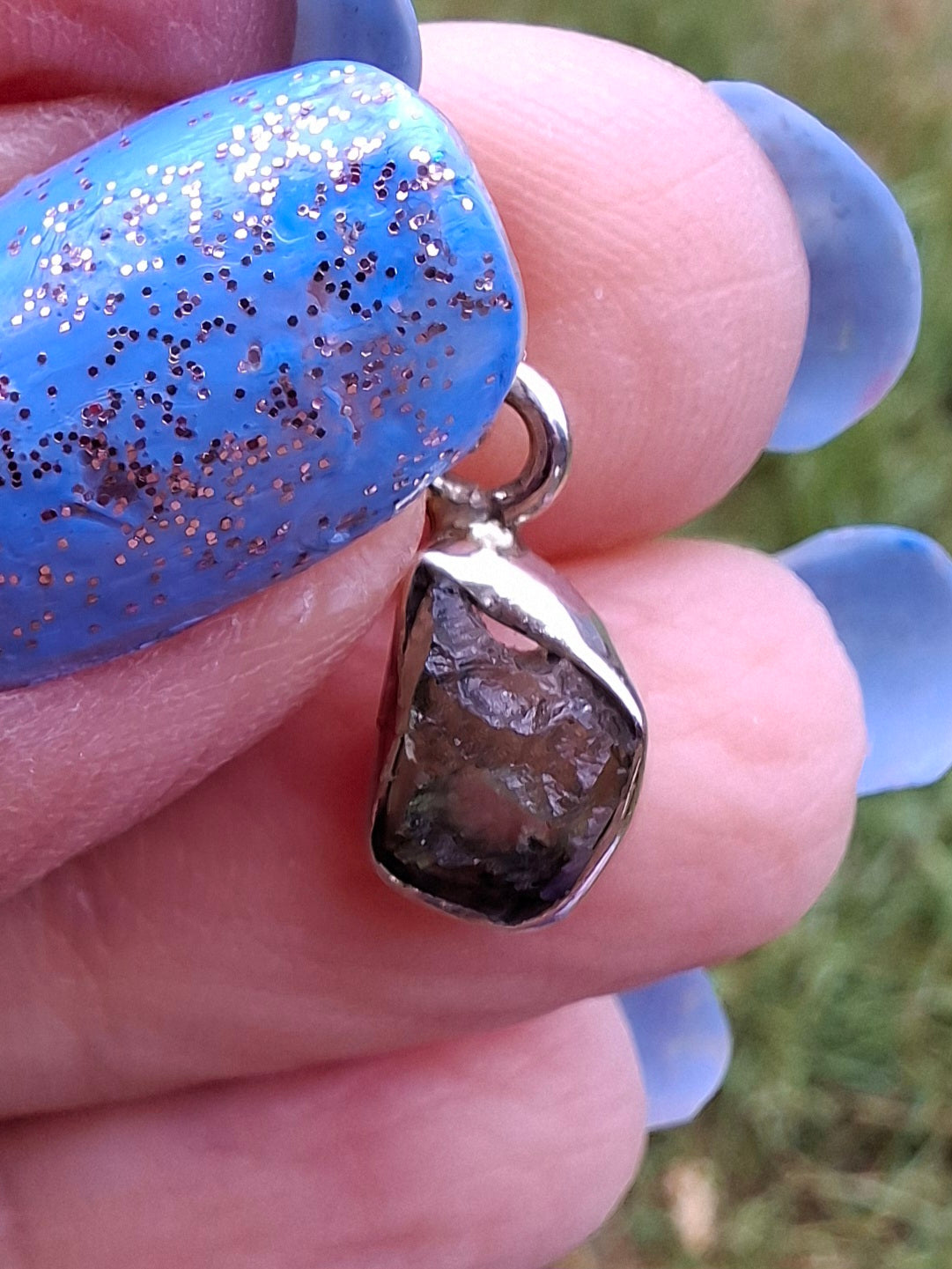 Moldavite Pendant, 925 Silver, Tektite (Ref: P72)