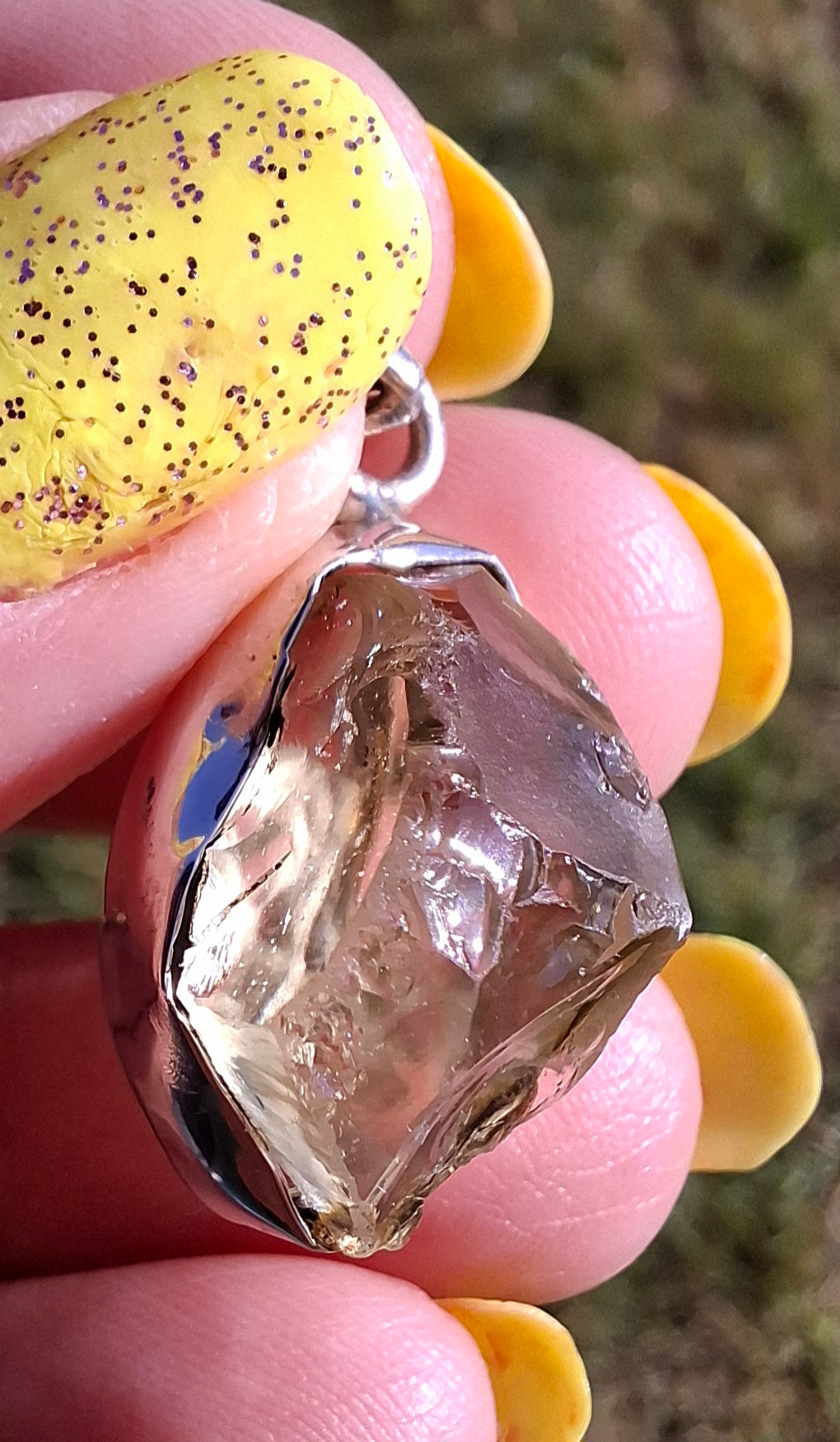 Libyan Desert Glass Pendant, 925 Silver, Tektite (Ref: LP112)