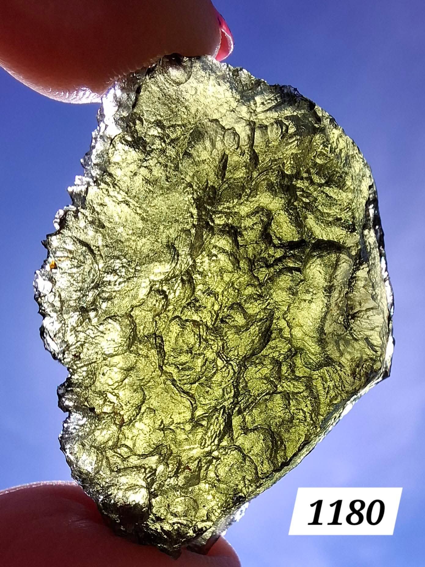 Moldavite Piece, CHLUM MAROUSKOVO POLE, 15.55g, Tektite (Ref: 1180)