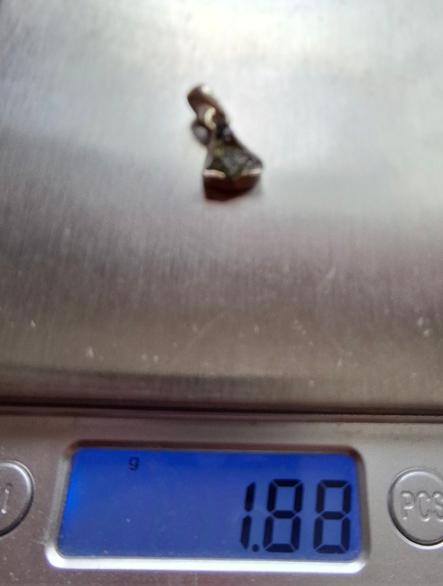 Moldavite Pendant, 925 Silver, Tektite (Ref: P74)