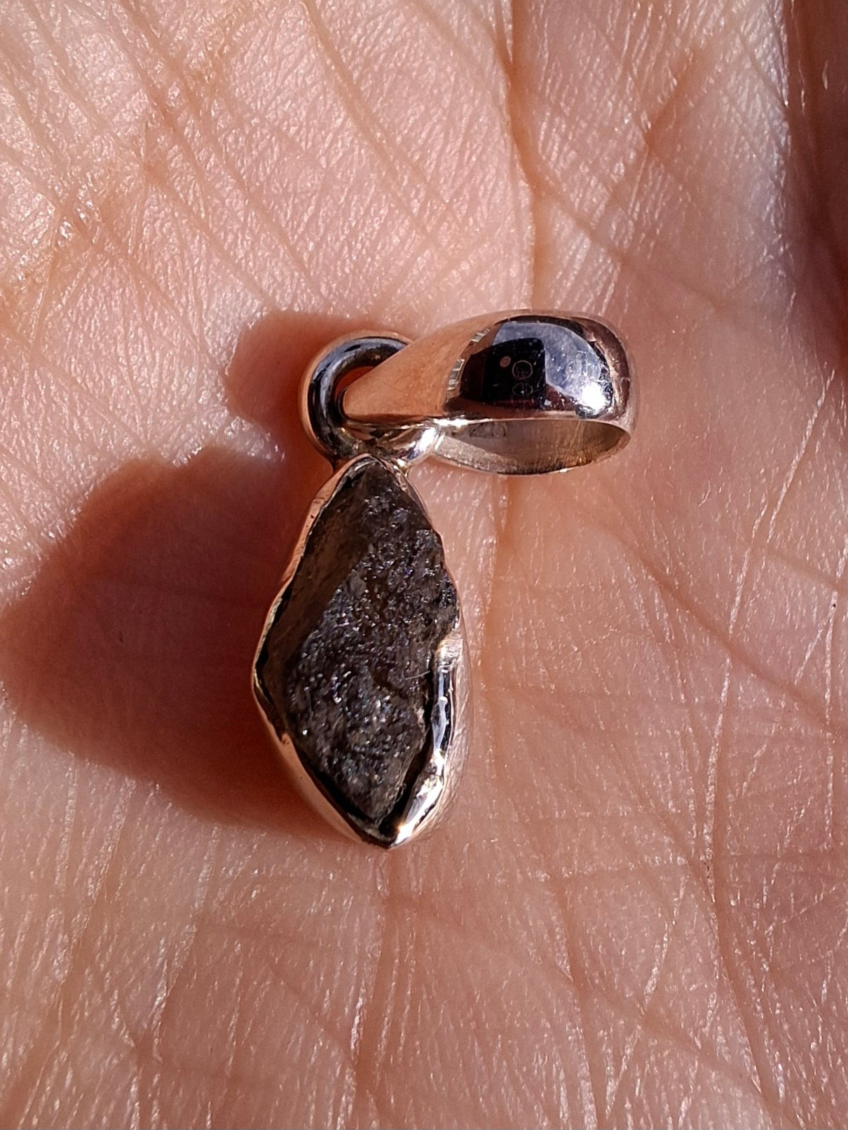 Moldavite Pendant, 925 Silver, Tektite (Ref:P41)