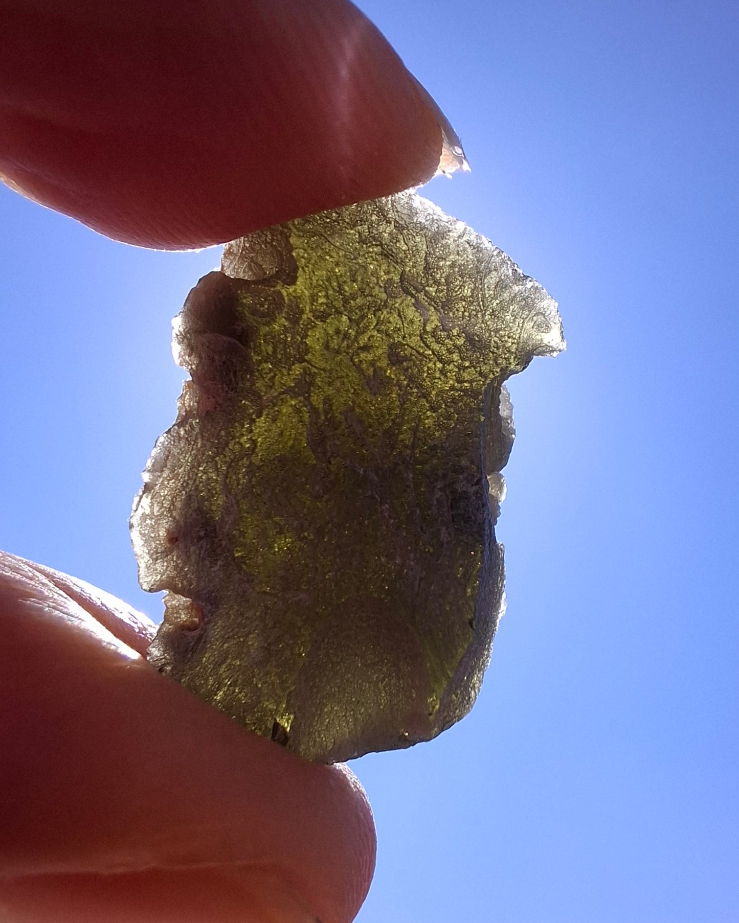 Moldavite Piece, SNOWFLAKE, FROSTED, BARTOCHOV, 4.30g, Tektite (Ref: 1363)