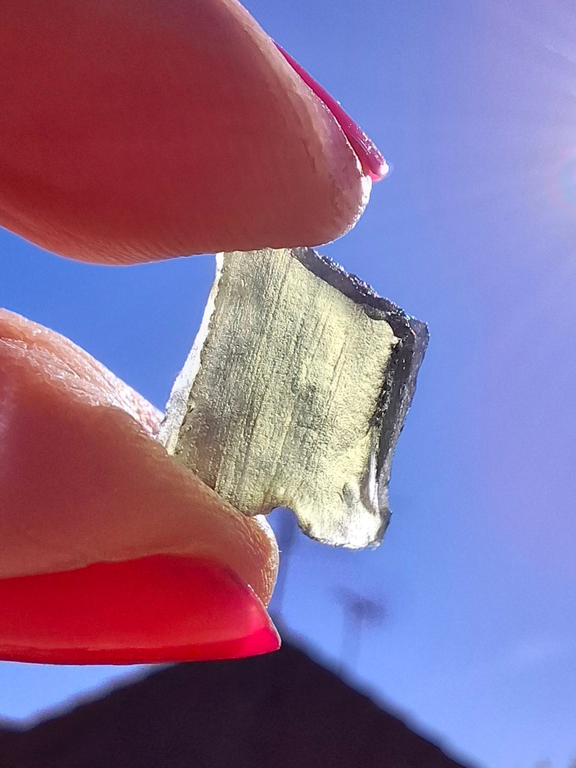 Moldavite Piece, 0.86g, Tektite (Ref: 1406)