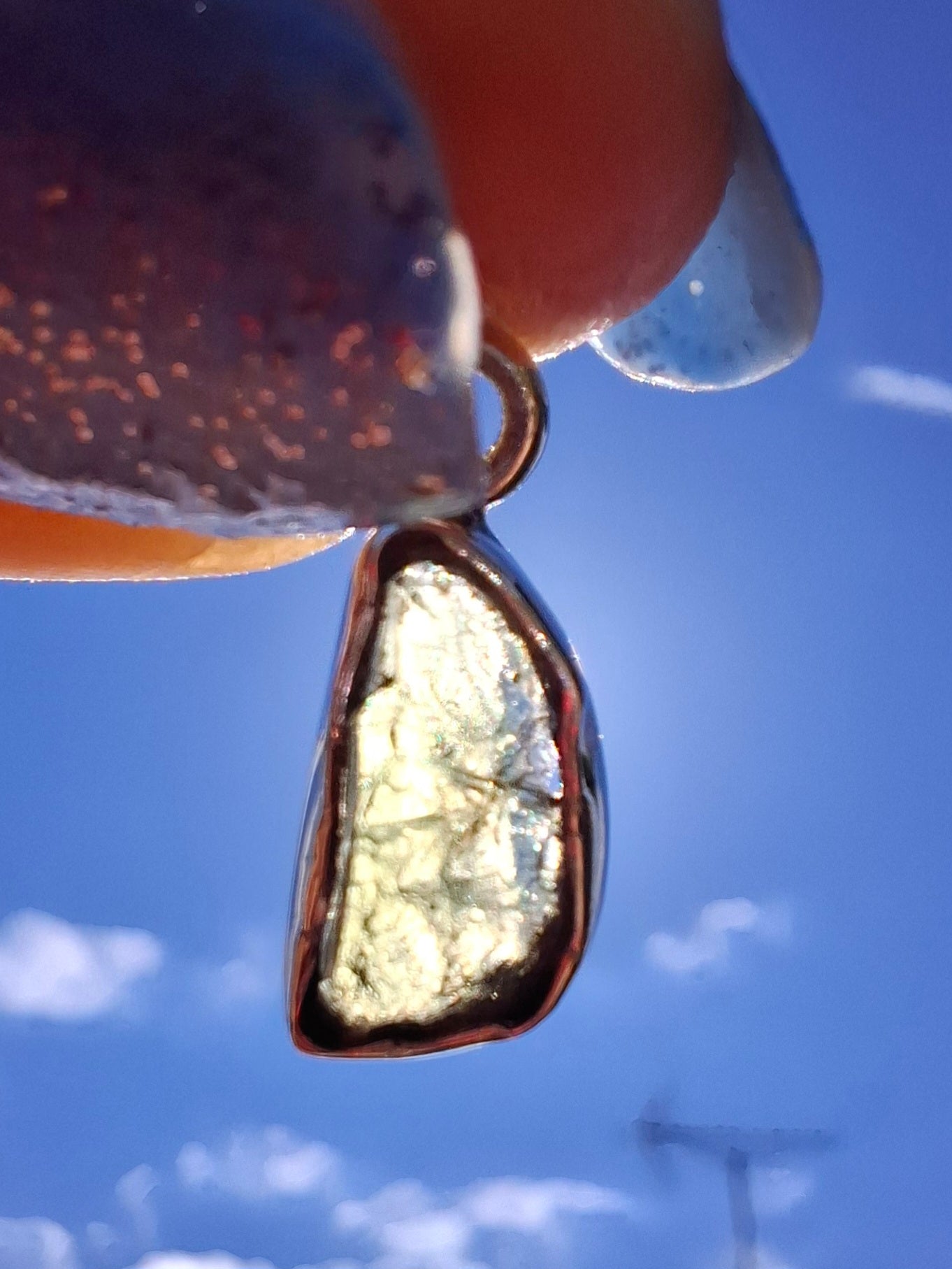 Moldavite Piece, 925 Silver, Tektite (Ref: P90)