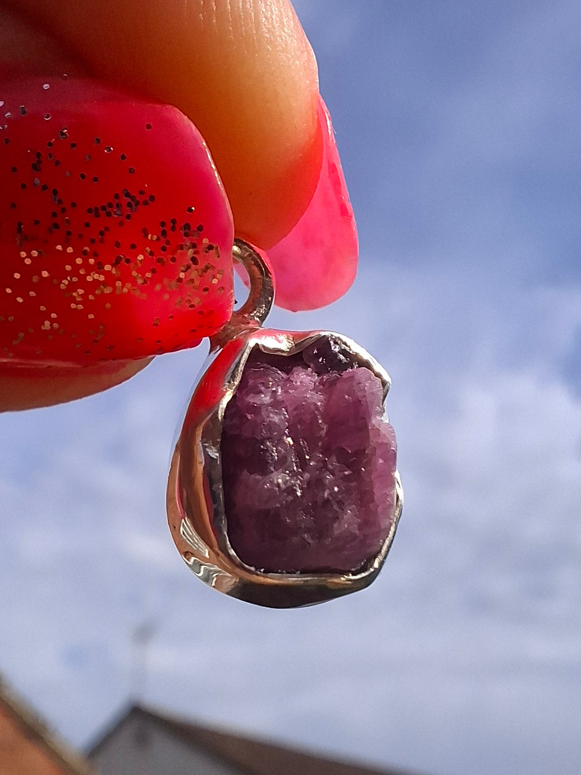 Pink Tourmaline Pendant, 925 Silver, Crystal (Ref: PT18)
