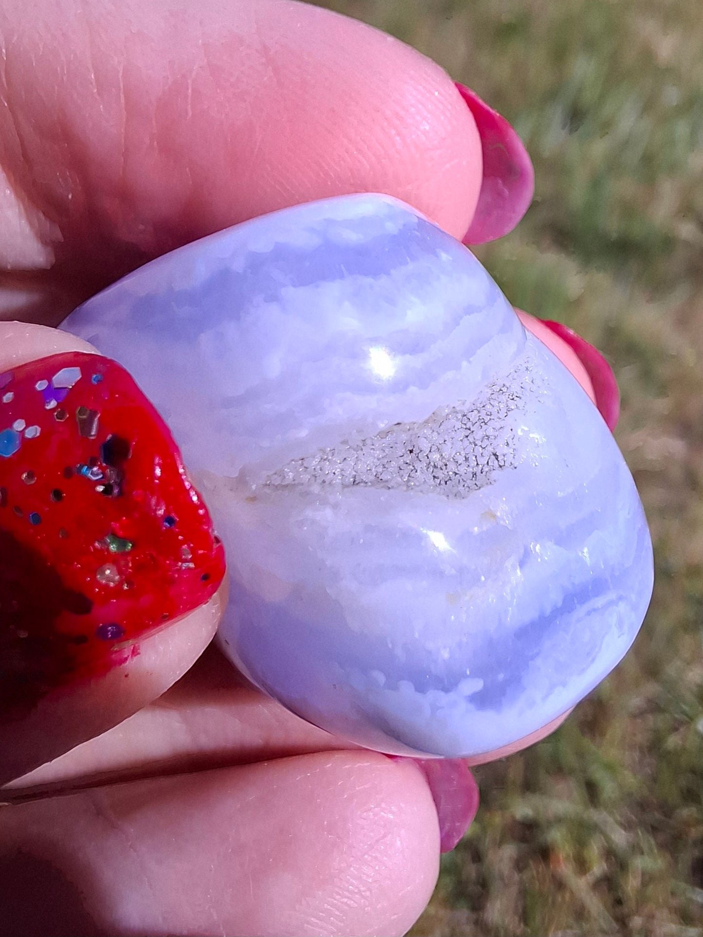 Blue Lace Agate, Tumble Stone, Crystal (Ref: T141)