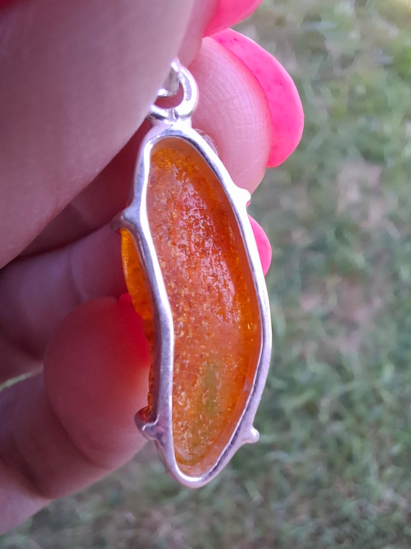 Baltic Amber Pendant, 925 Silver, Fossil (Ref: AP3)