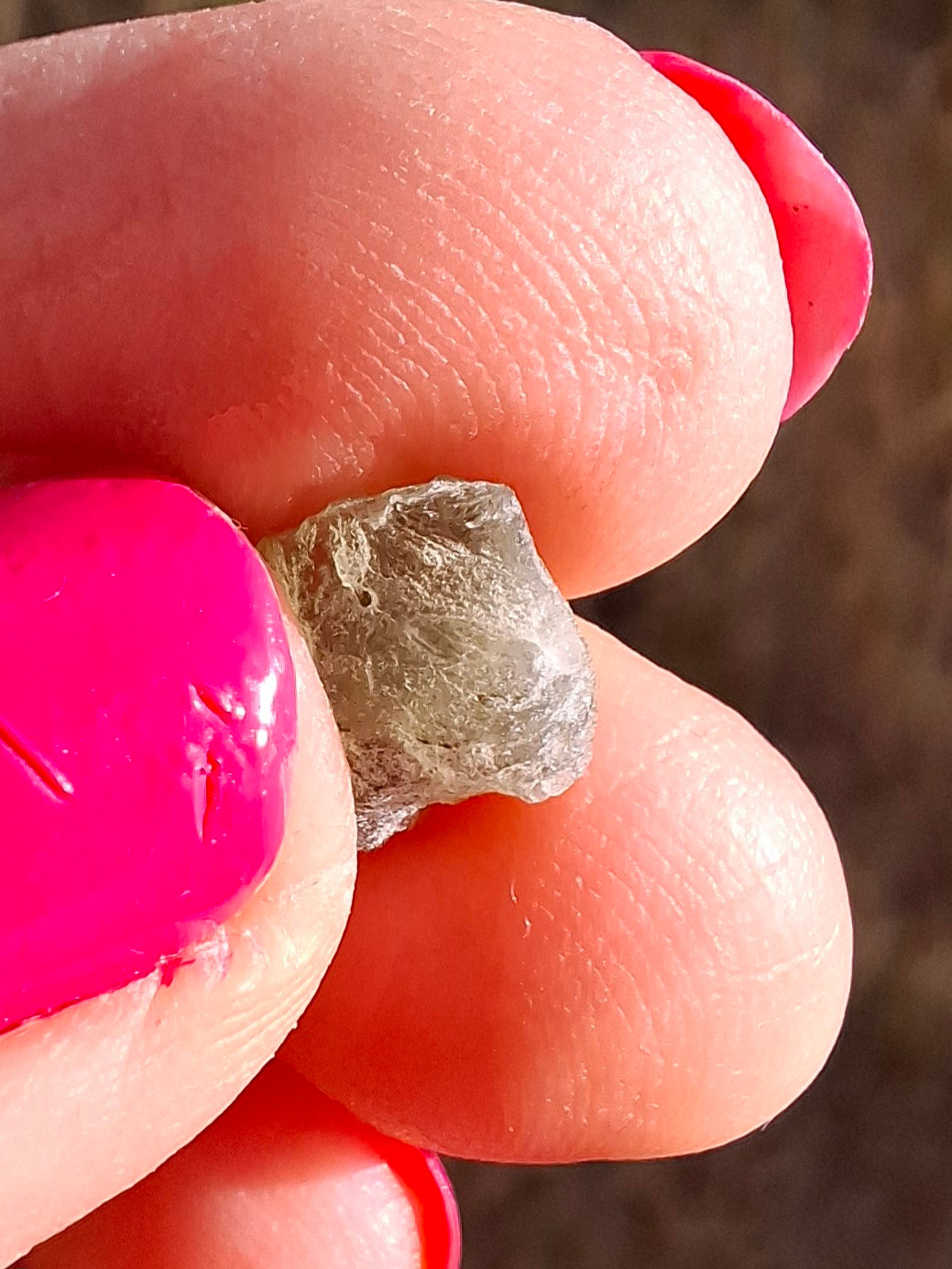Moldavite Piece, SNOWFLAKE, FROSTED, BRUSNA, 0.50g, Tektite (Ref: 1498)