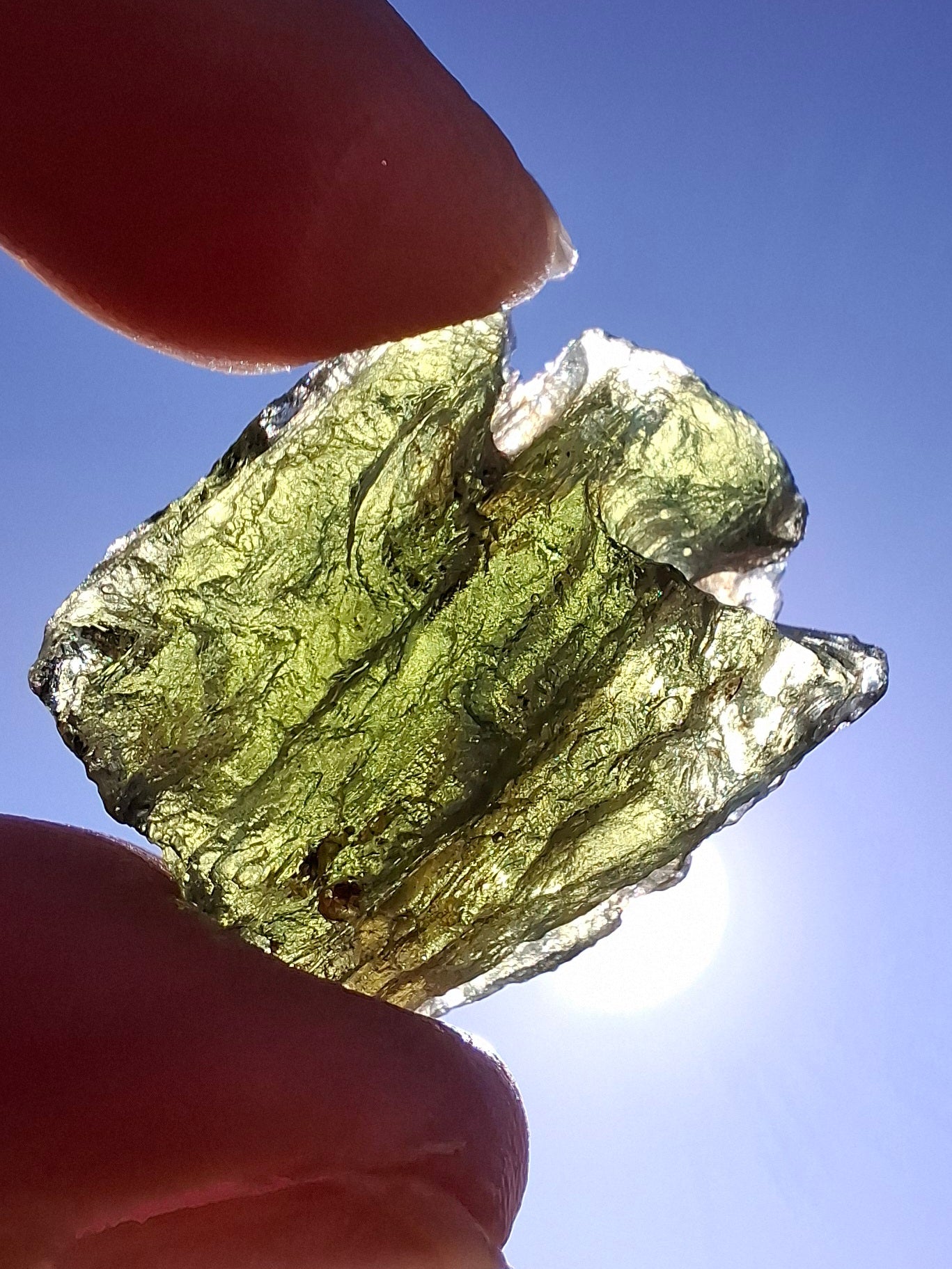 Moldavite Piece, NESMEN, 6.92g, Tektite (Ref: 1375)