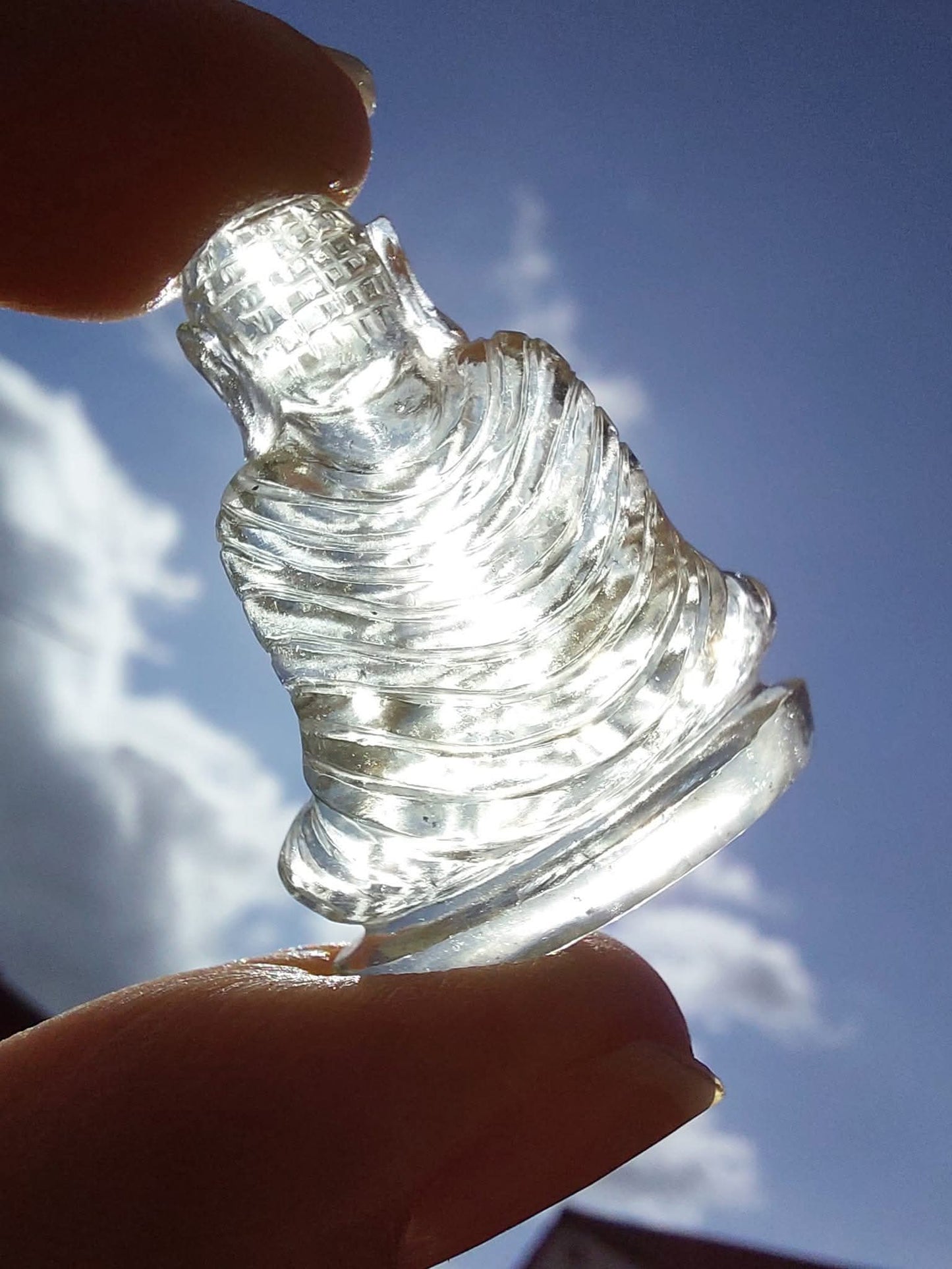 Libyan Desert Glass BUDDHA Carving, 7.56g, Tektite (Ref: LDG B0)
