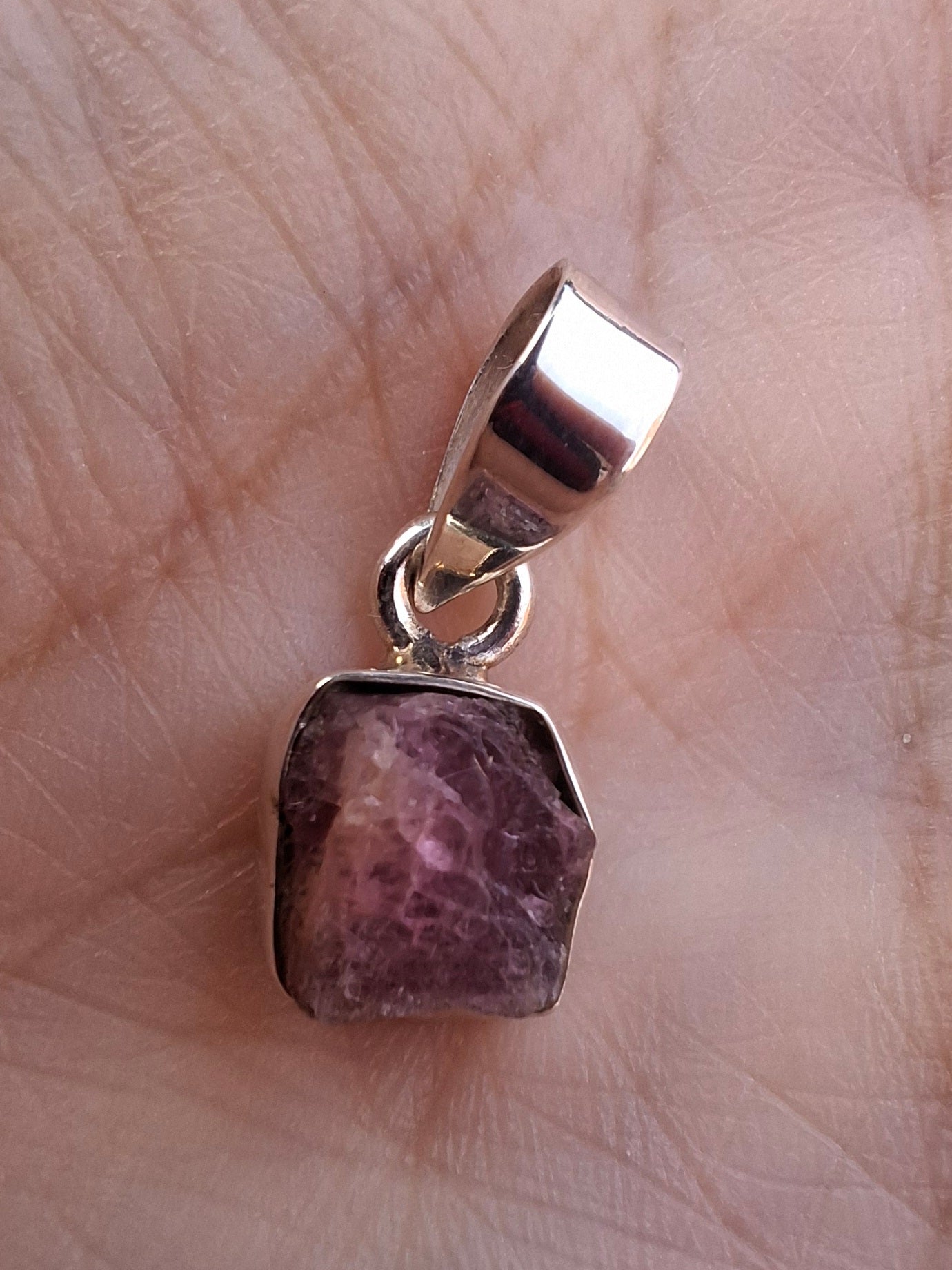 Pink Tourmaline Pendant, 925 Silver, Crystal (Ref: PT76)