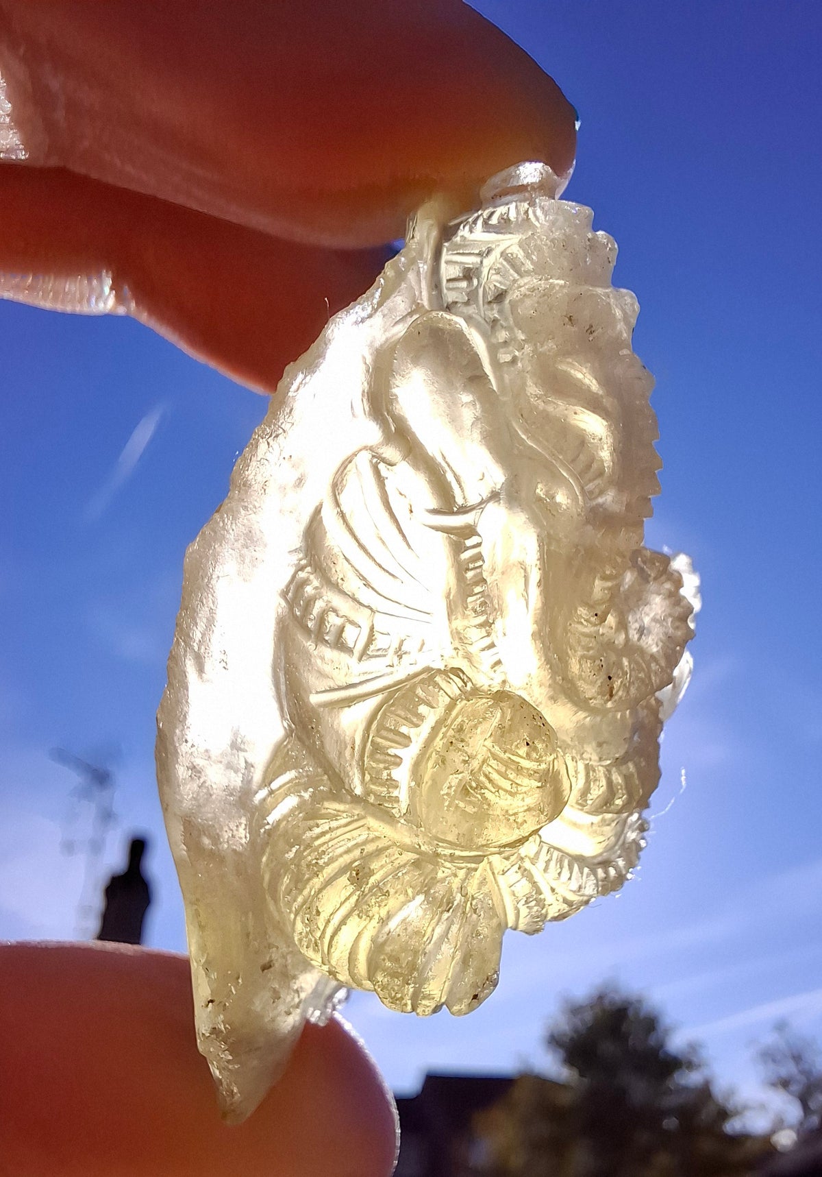 Libyan Desert Glass carving, GANESHA, 26.47g, Tektite (Ref: Ganesha1)