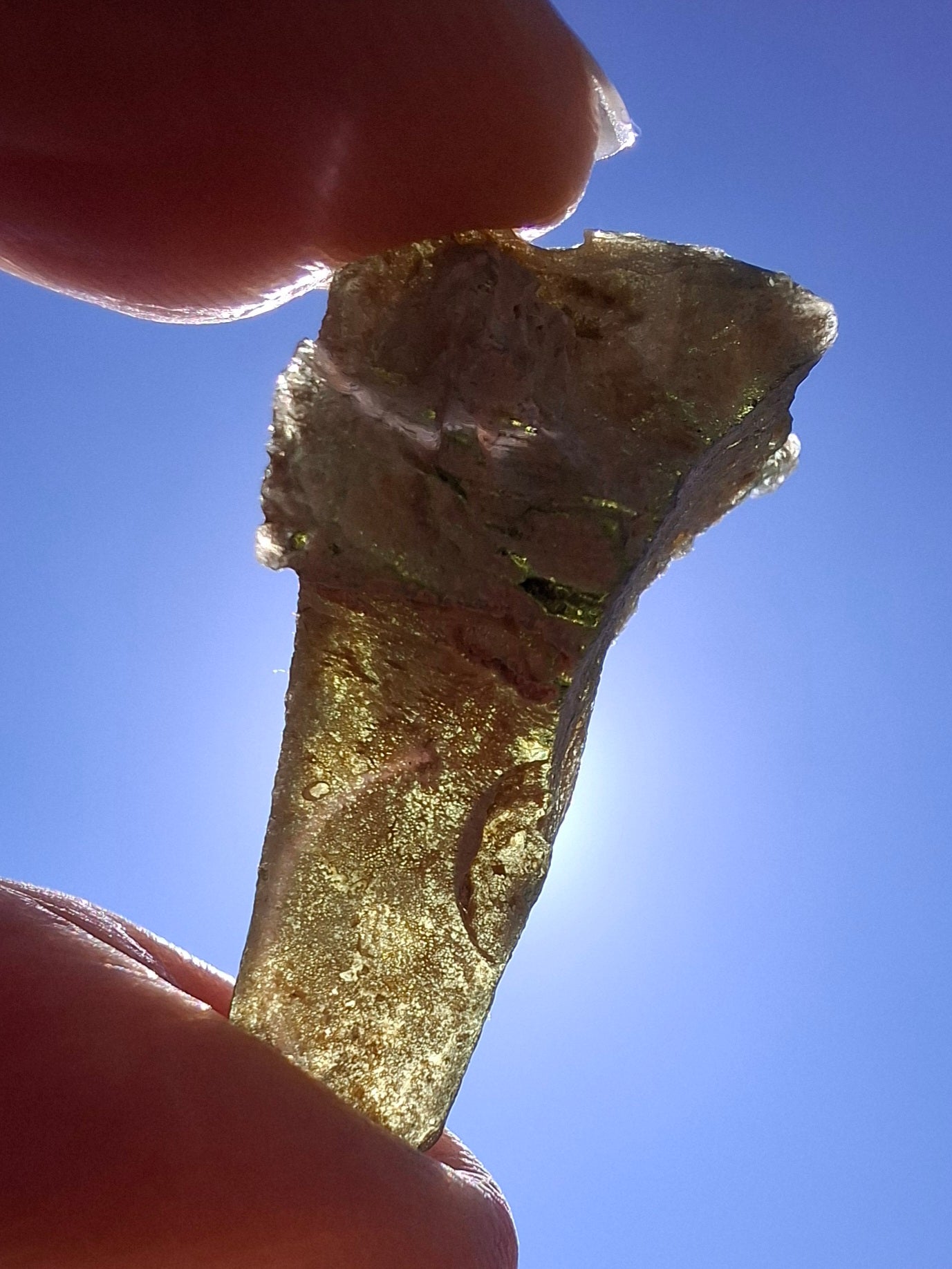 Moldavite Piece, SNOWFLAKE, FROSTED, BARTOCHOV, 3.47g, Tektite (Ref: 1364)