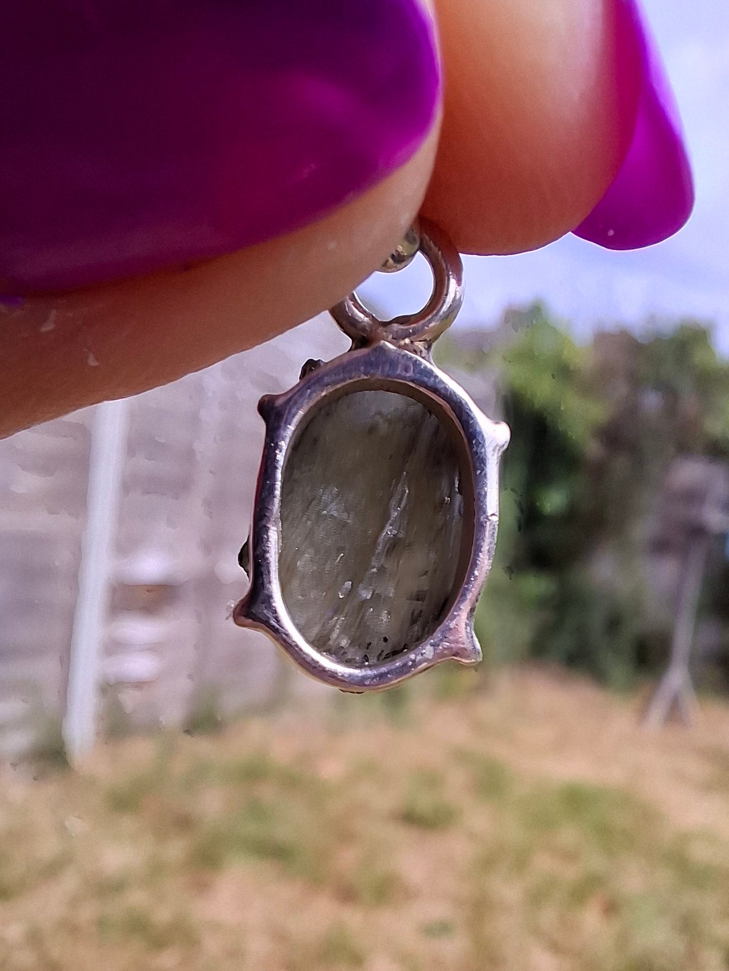 Moldavite Claw Pendant, 925 Silver, Tektite (Ref: P23)