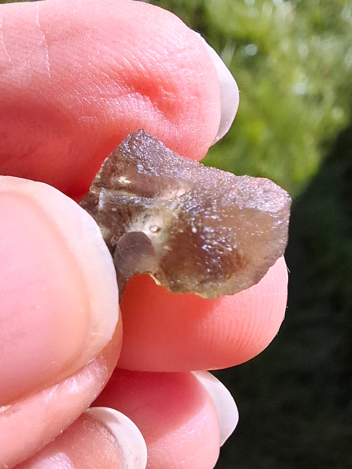 DRILLED, Moldavite Piece, 0.96g, Tektite (Ref: D27)