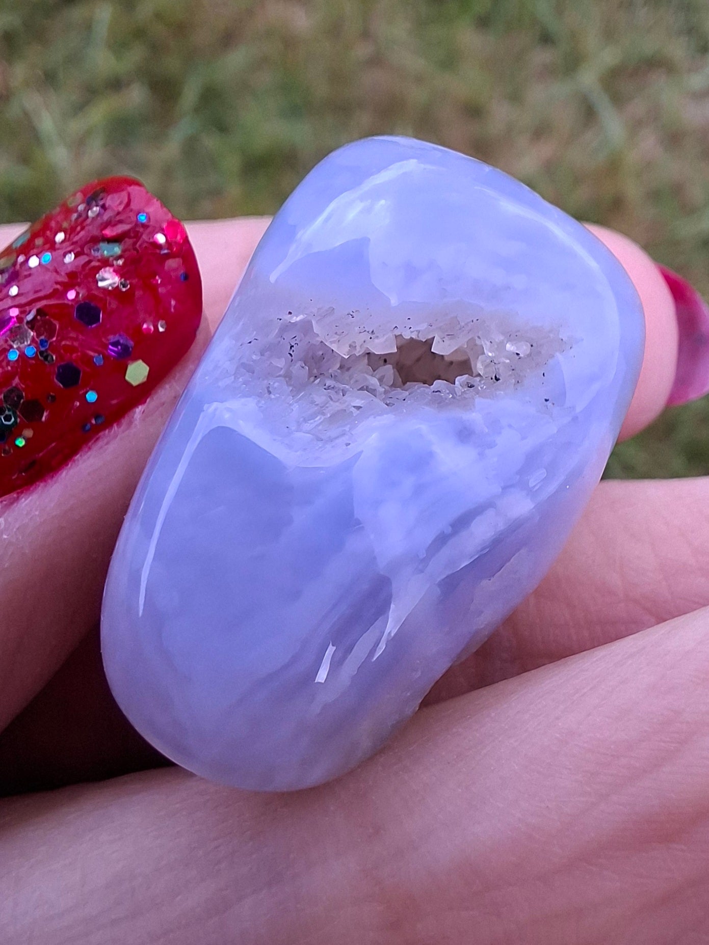 Blue Lace Agate, Tumble Stone, Crystal (Ref: T143)