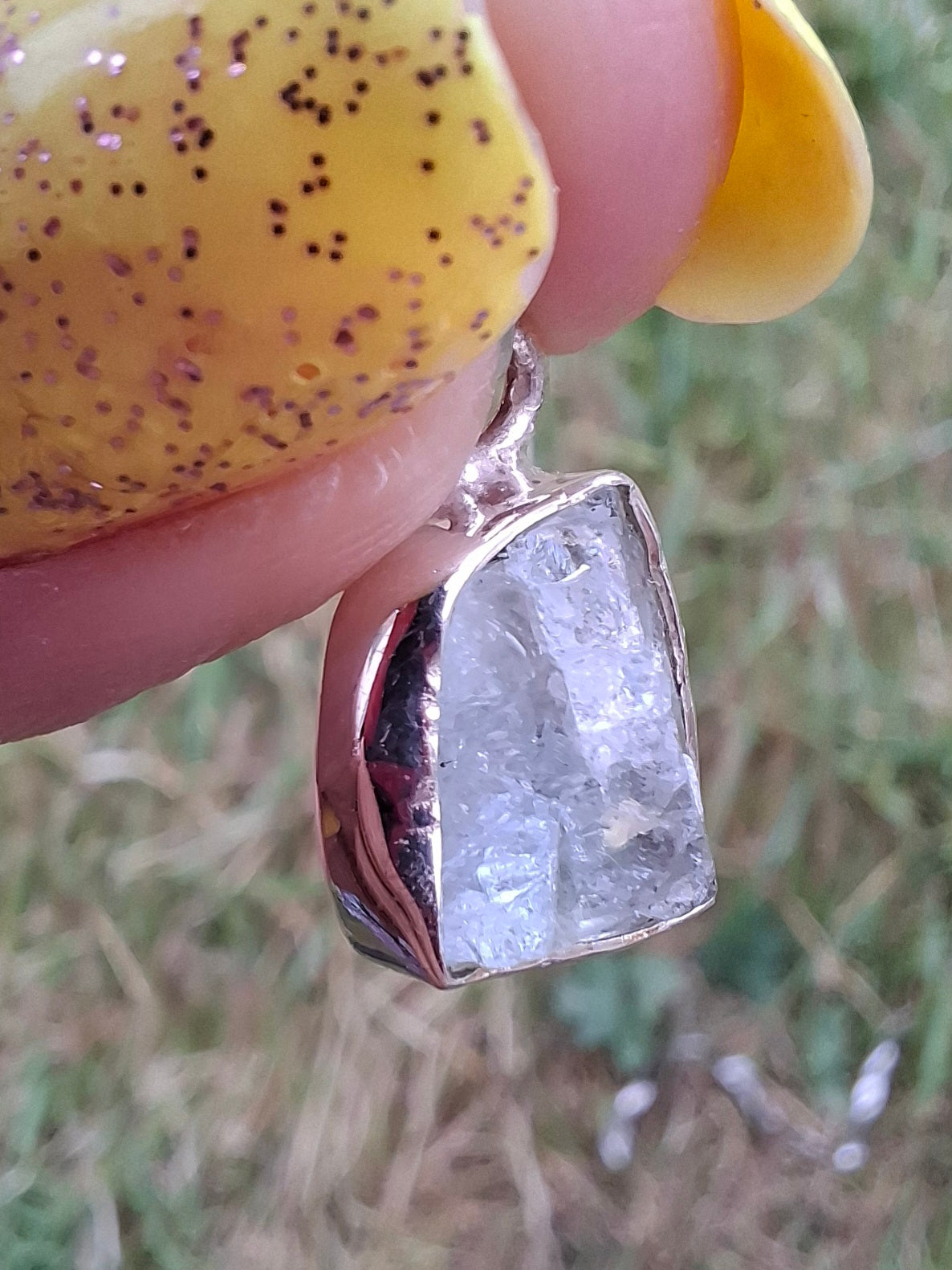 Aquamarine Pendant, 925 Silver, Crystal (Ref: AQ19)
