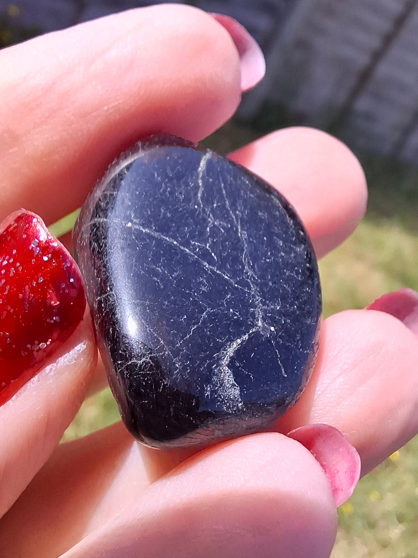 Black Tourmaline, Tumble Stone, Crystal (Ref: T220)