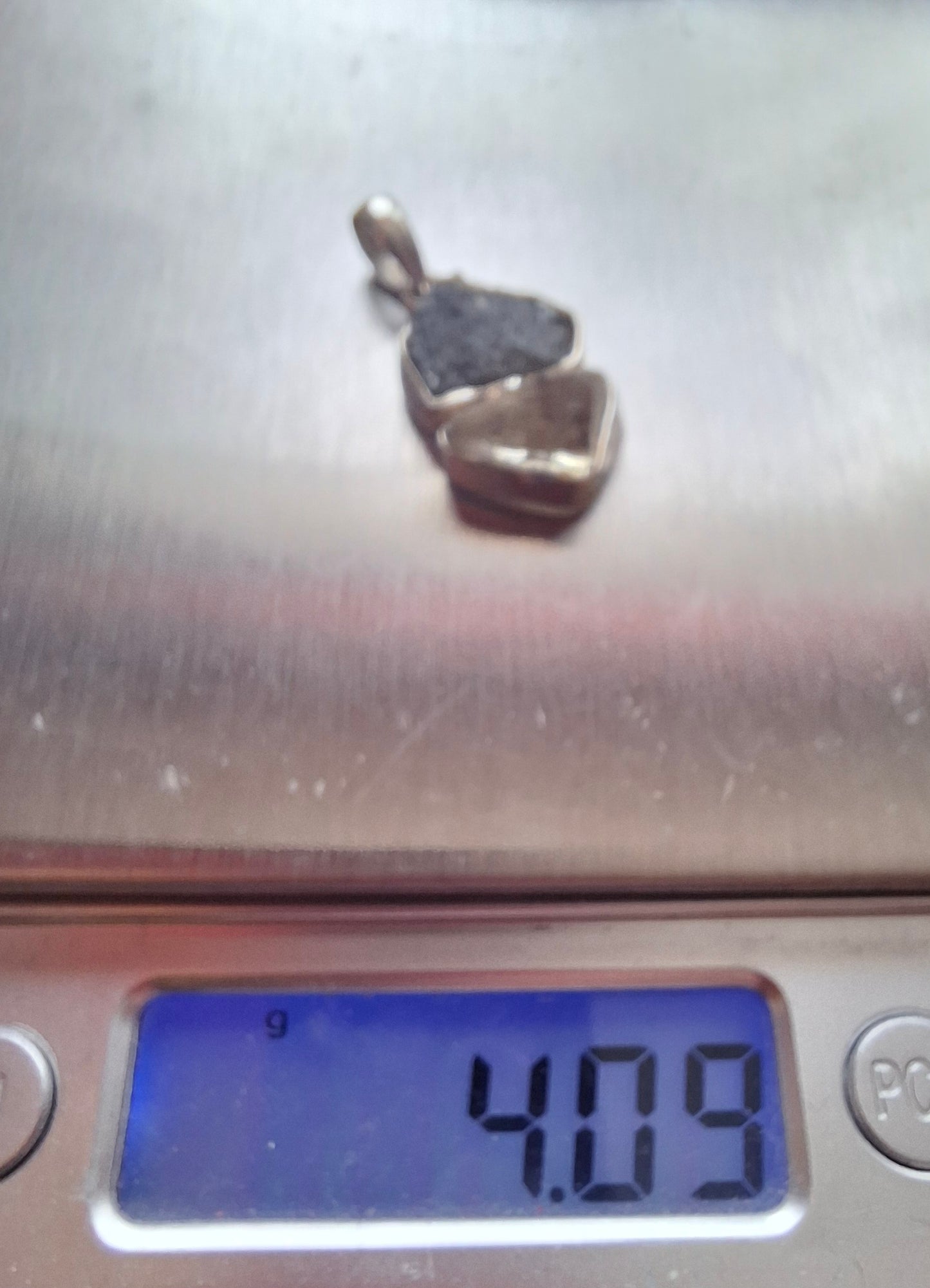 Moldavite & Libyan Desert Glass Pendant, 925 Silver, Tektite (Ref: MLP3)