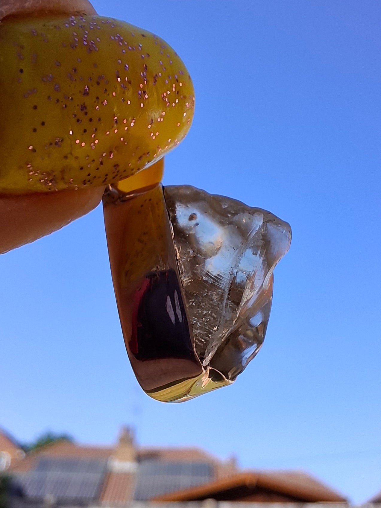 Libyan Desert Glass Pendant, 925 Silver, Tektite (LP103)