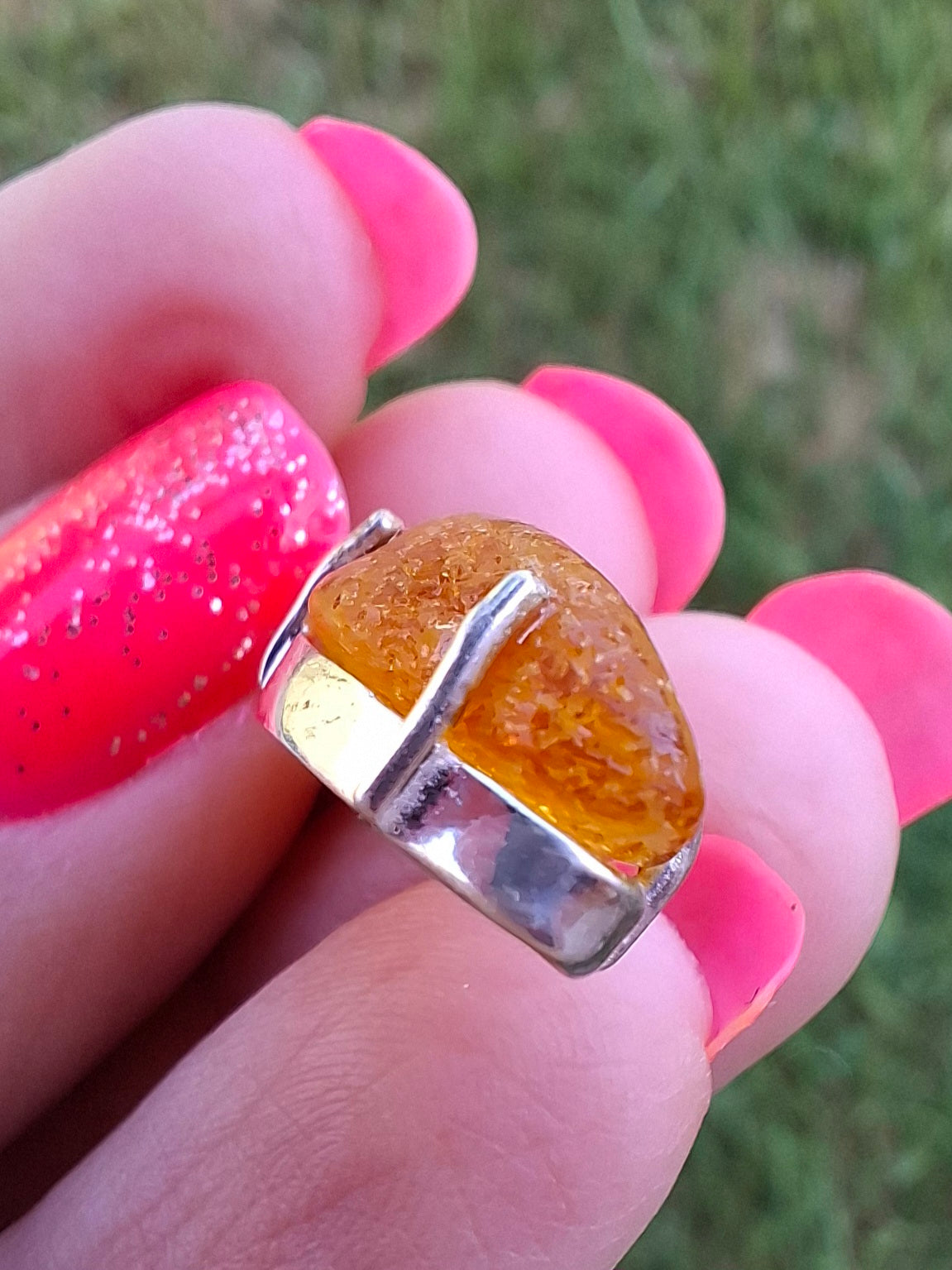 Baltic Amber Pendant, 925 Silver, Fossil (Ref: AP3)
