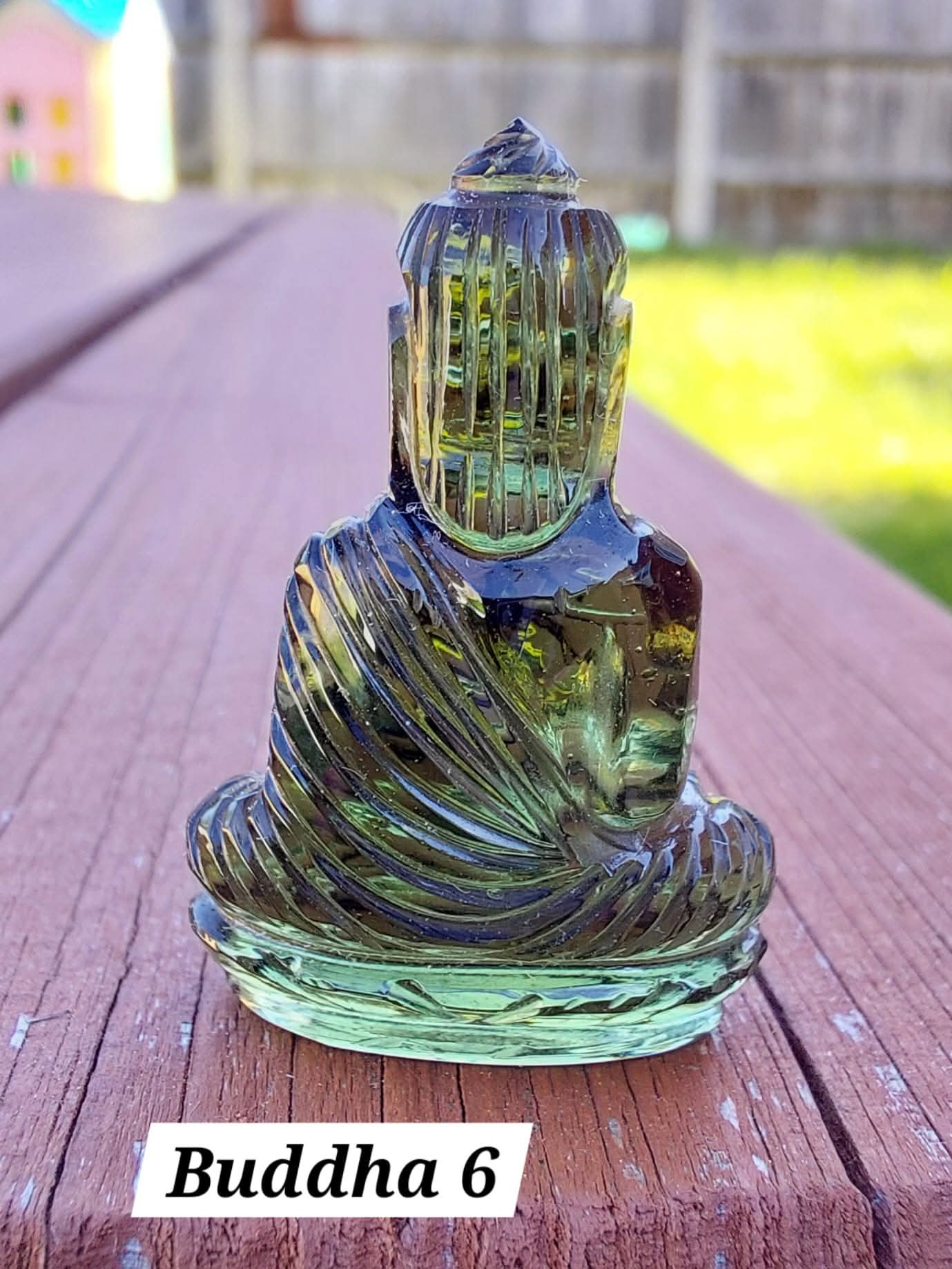 Moldavite BUDDHA Carving, 4.23g, Tektite (Ref: Buddha6)