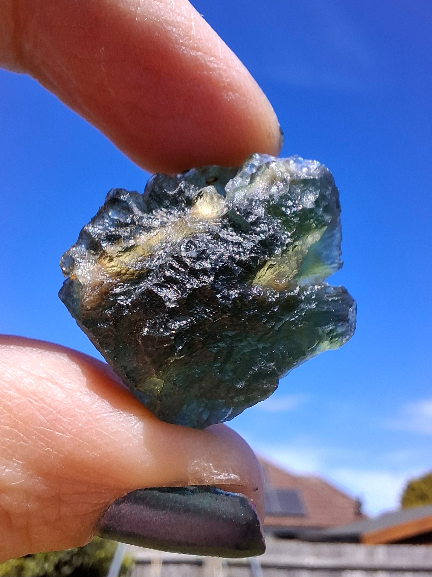 Moldavite Piece, NESMEN, 6.92g, Tektite (Ref: 1375)