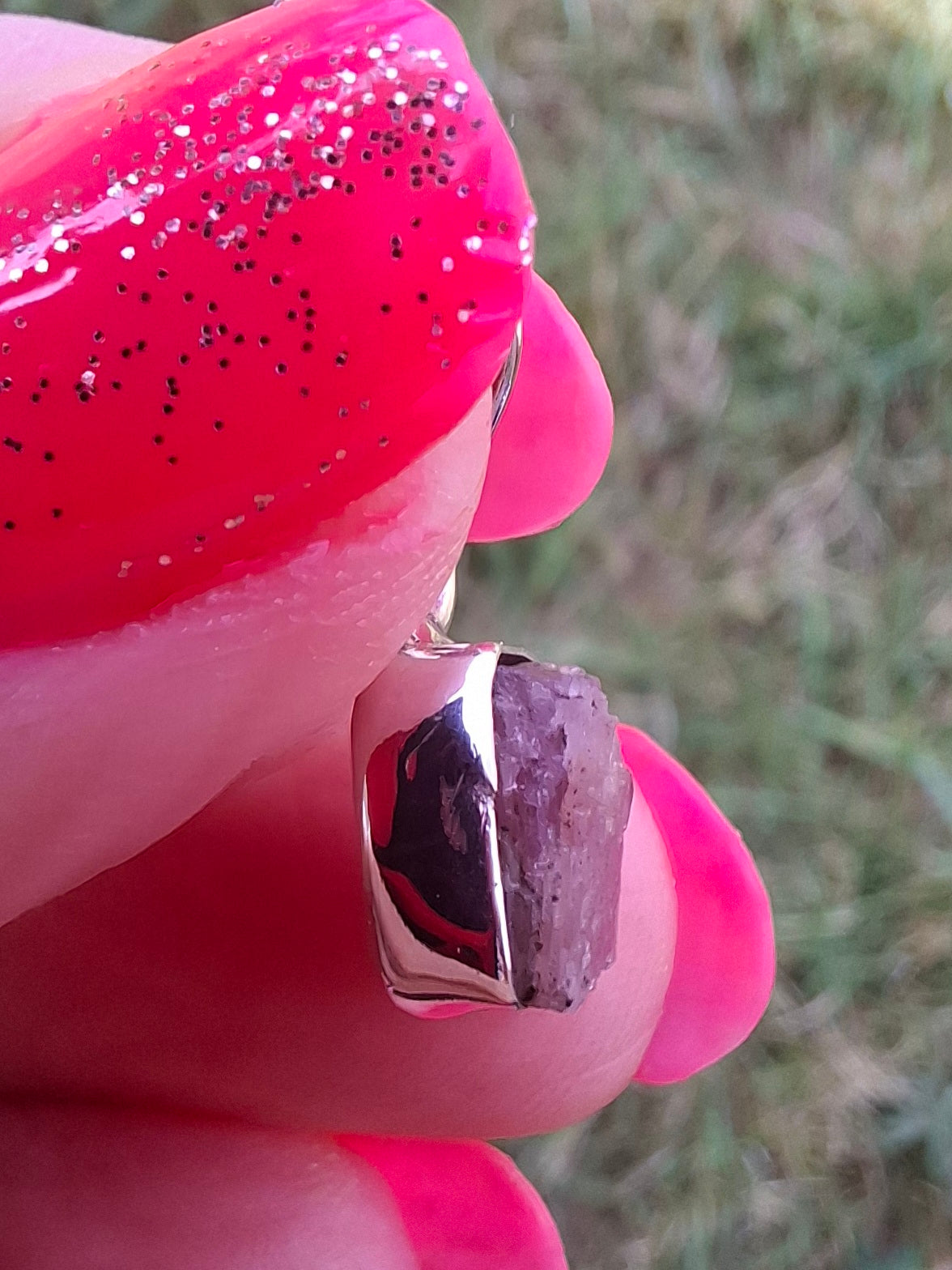 Pink Tourmaline Pendant, 925 Silver, Crystal (Ref: PT76)