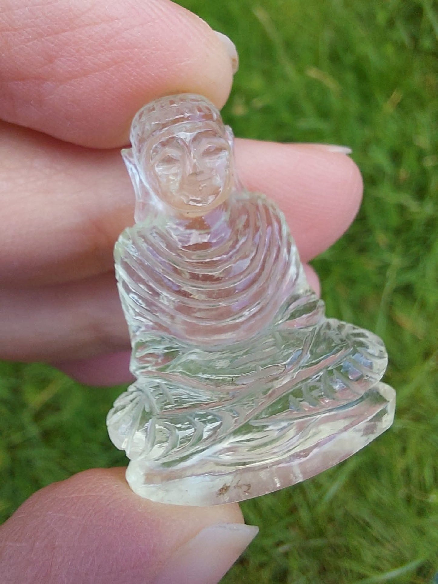 Libyan Desert Glass BUDDHA Carving, 7.56g, Tektite (Ref: LDG B0)