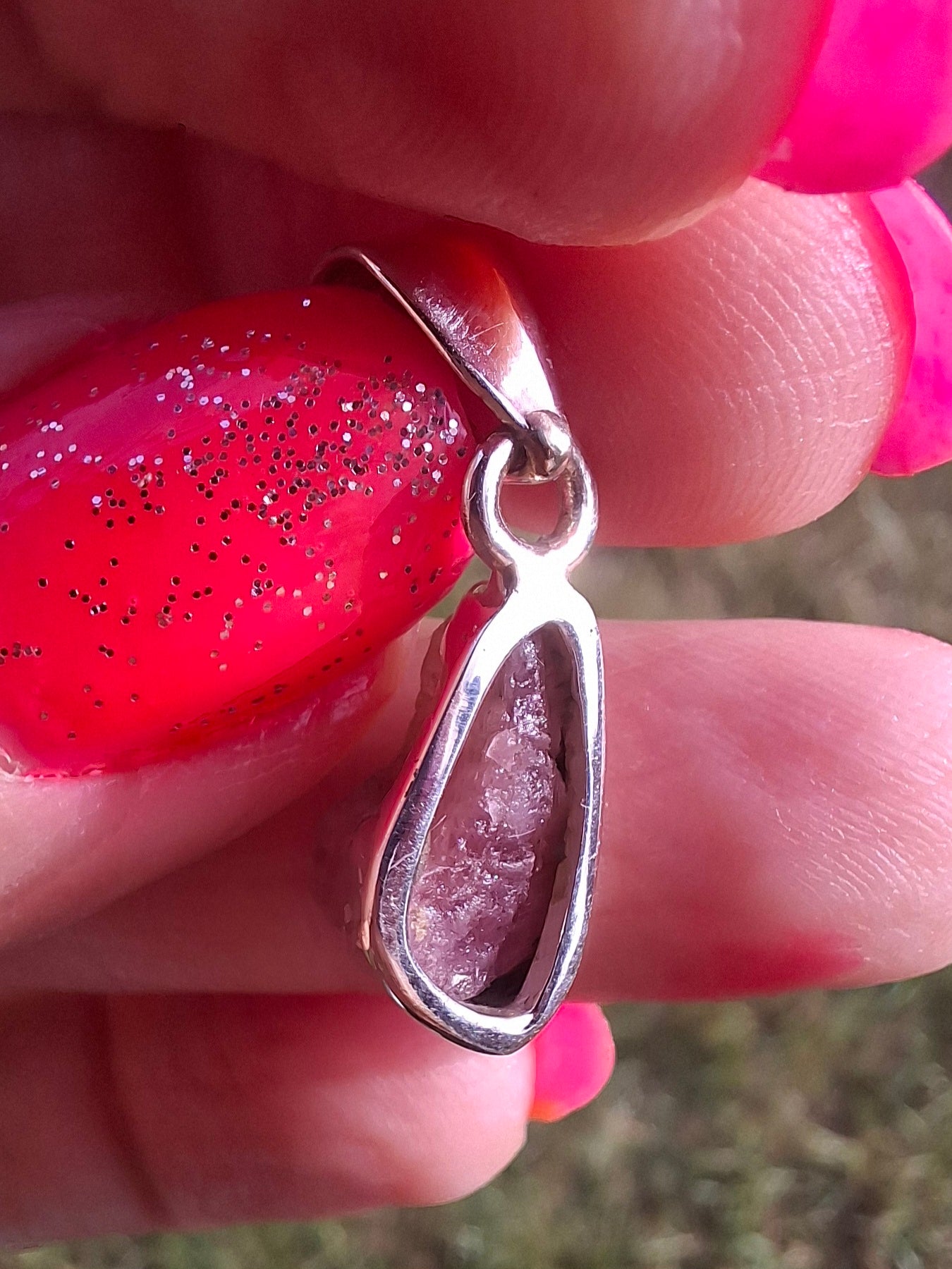Pink Tourmaline Pendant, 925 Silver, Crystal (Ref: PT95)