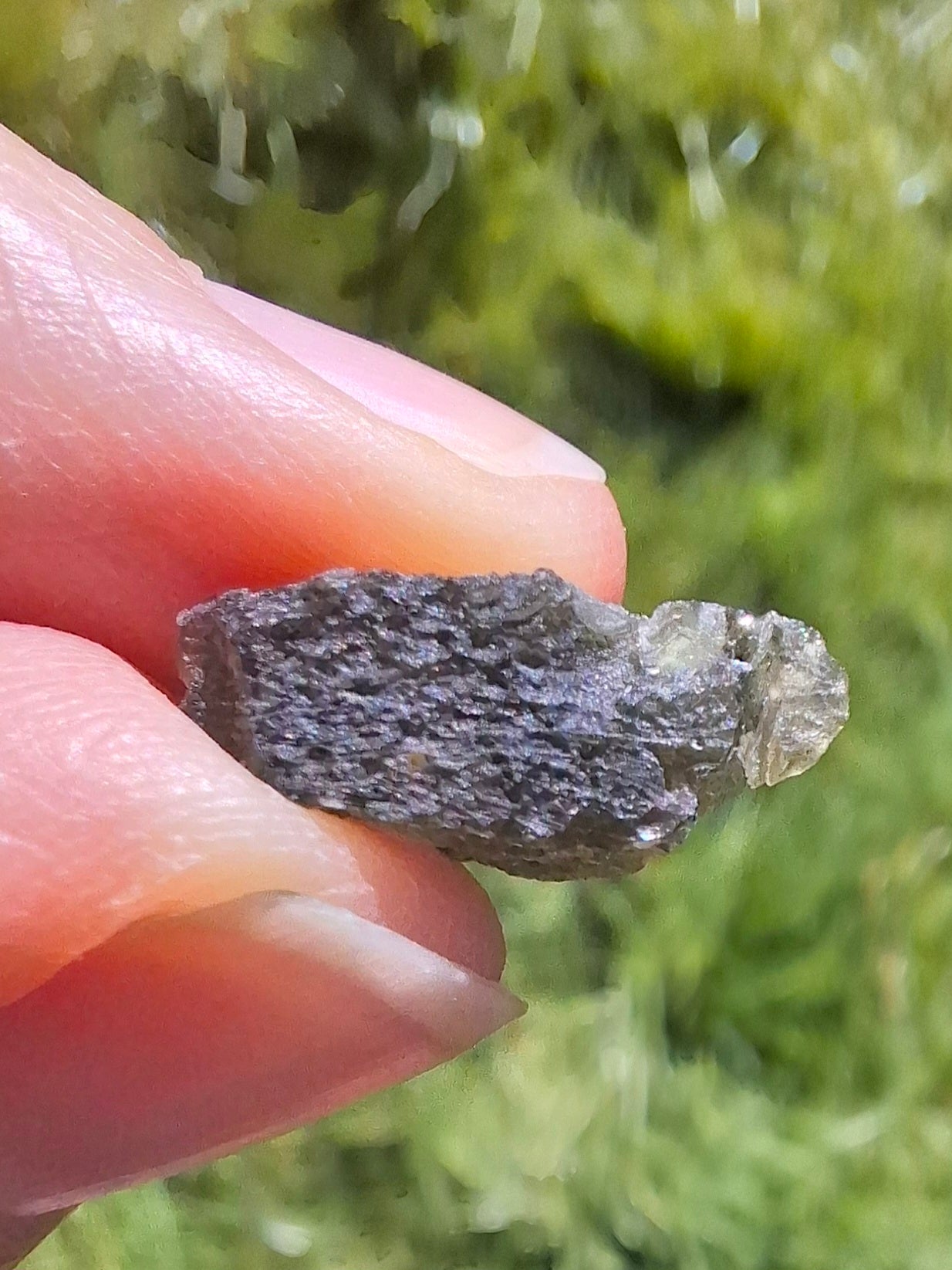 DRILLED Moldavite Piece, 0.92g, Tektite (Ref: D8)