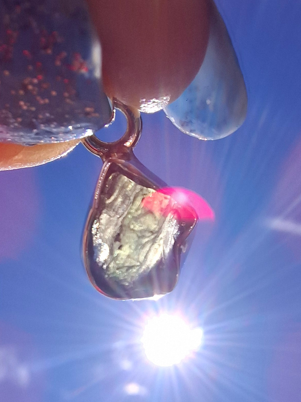 Moldavite Pendant, 925 Silver, Tektite (Ref: P92)