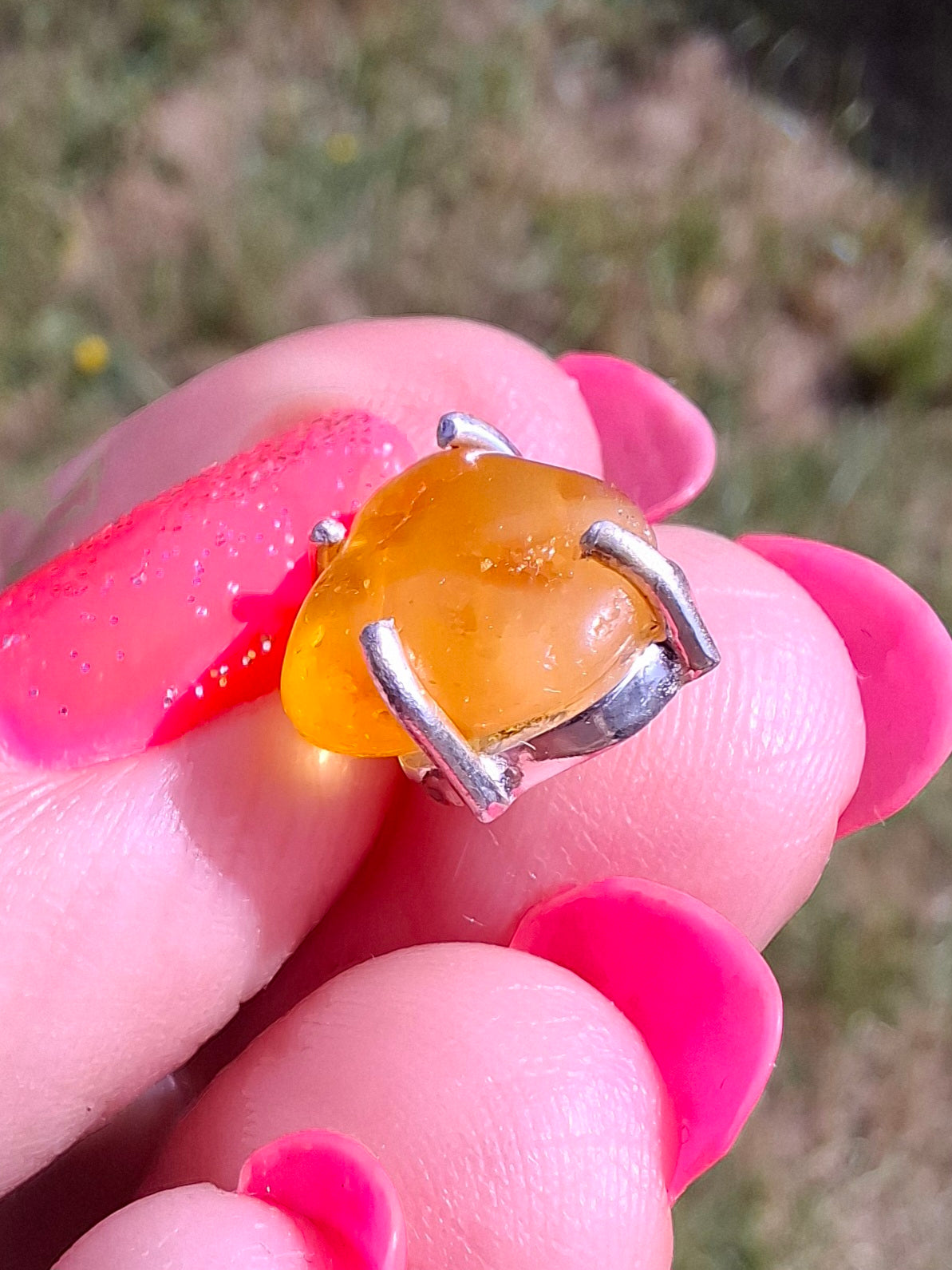 Baltic Amber Pendant, 925 Silver, Fossil (Ref: AP28)