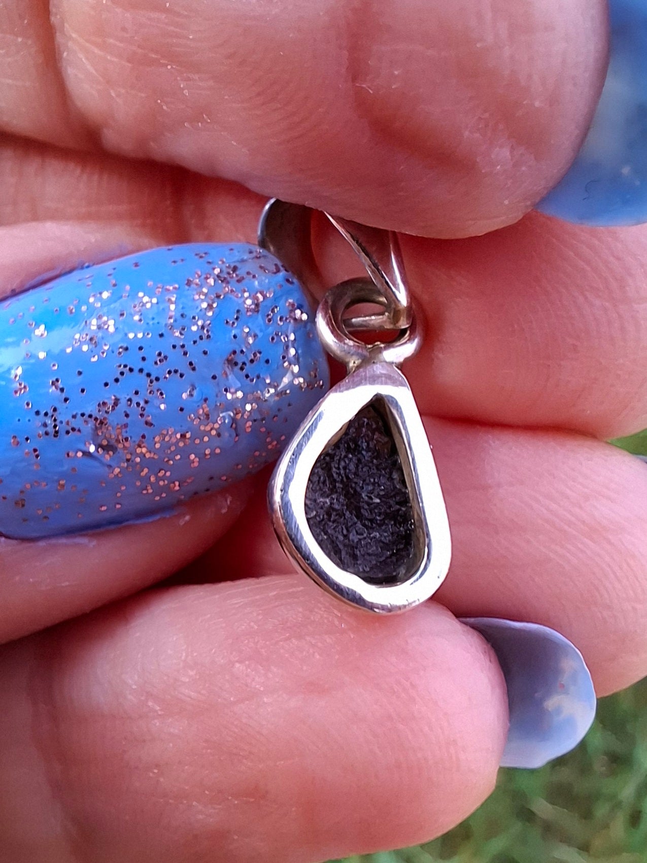 Moldavite Pendant, 925 Silver, Tektite (Ref: P35)