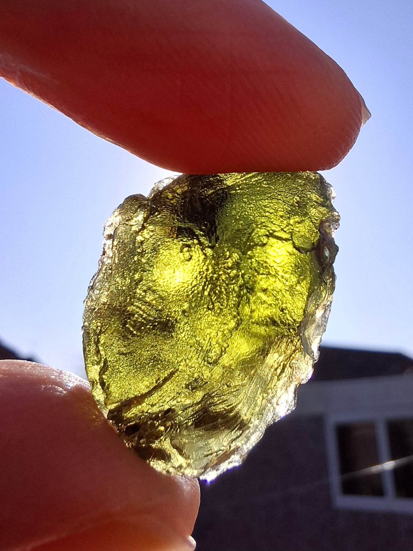 Moldavite Piece, NESMEN, 5.46g, Tektite (Ref: 1373)