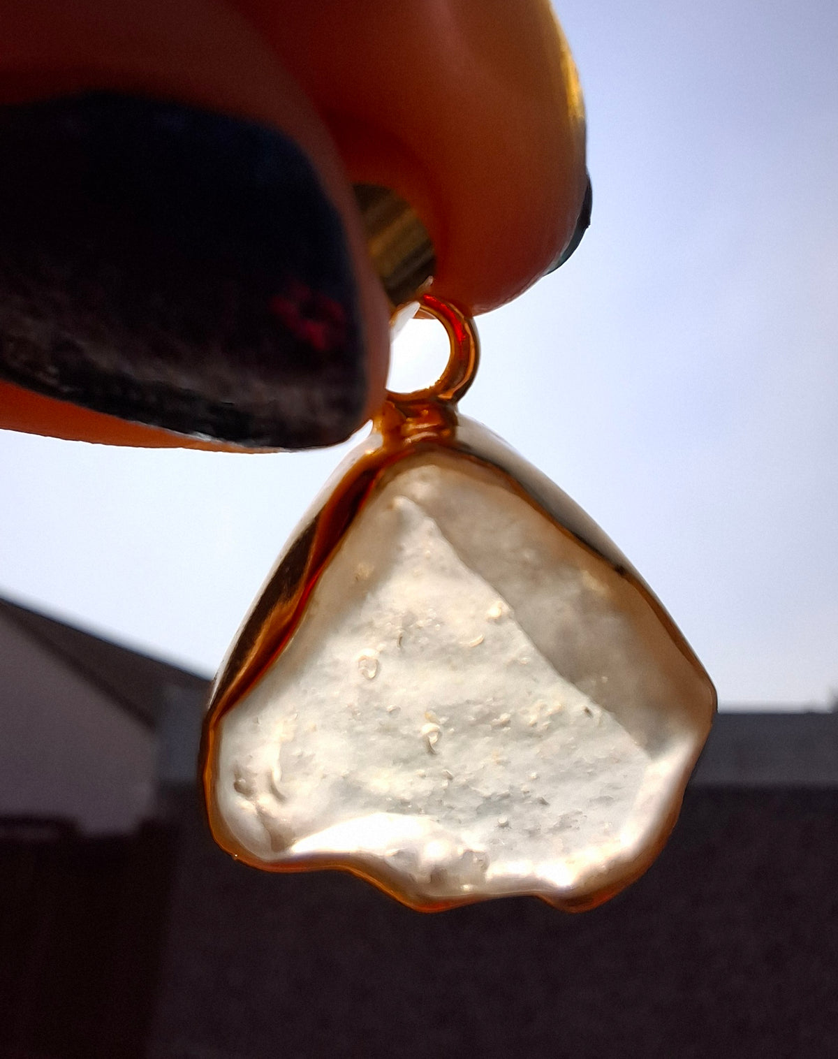 Libyan Desert Glass Pendant, 14K GOLD Plated, Tektite (Ref: LP125)