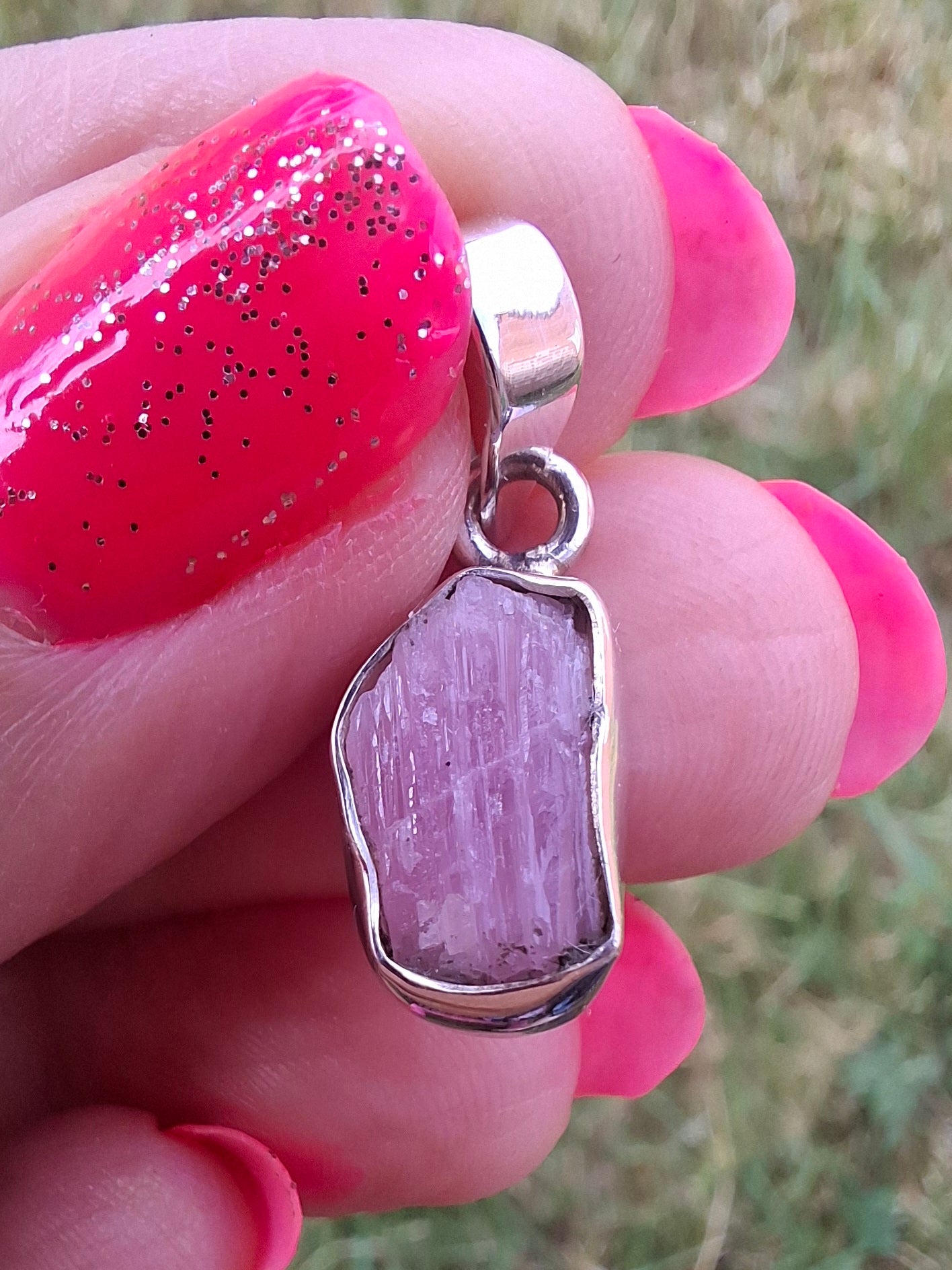 Pink Tourmaline Pendant, 925 Silver, Crystal (Ref: PT69)