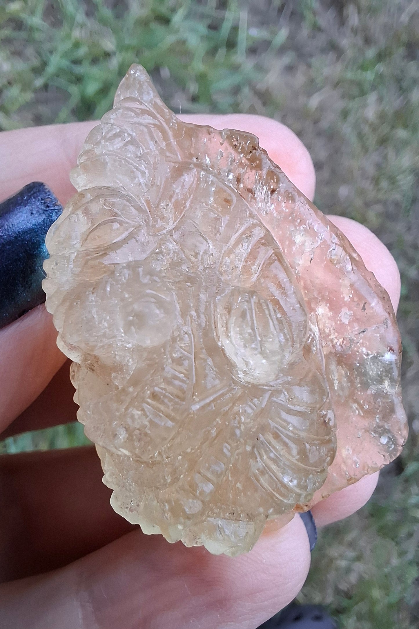 Libyan Desert Glass GANESHA carving, 18.39g, Tektite (Ref: Ganesha3)
