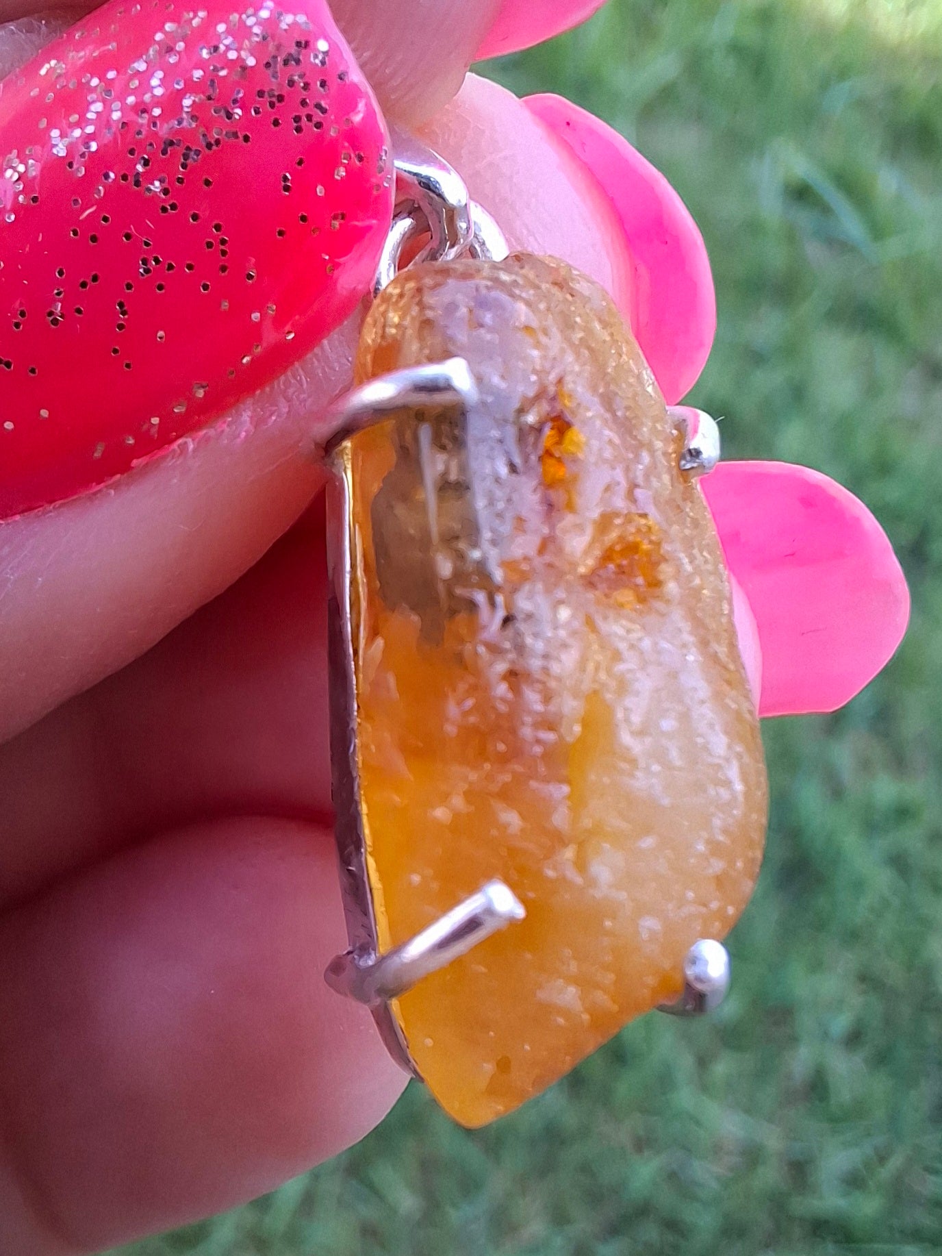 Baltic Amber Pendant, 925 Silver, Fossil (Ref: AP4)
