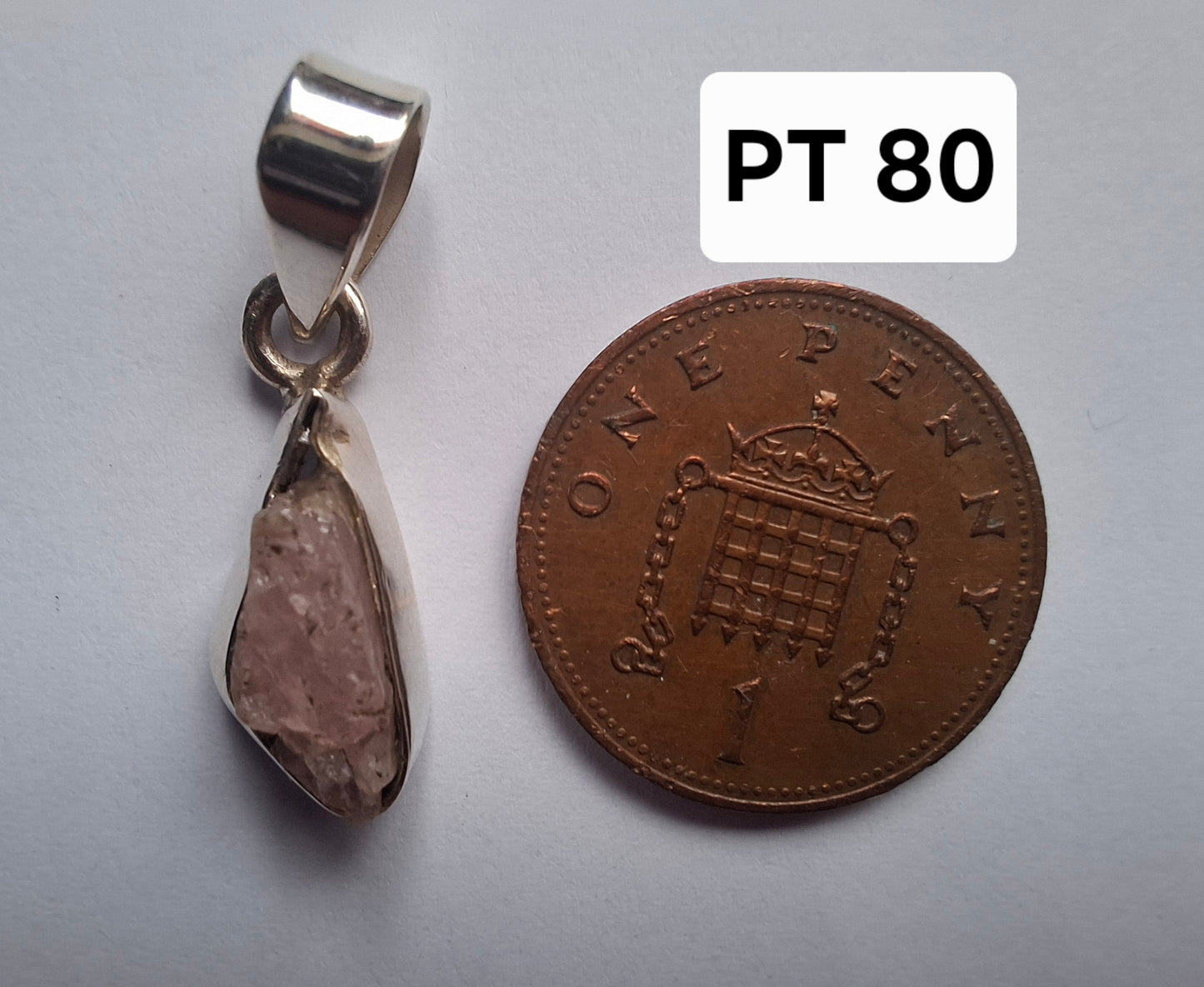 Pink Tourmaline Pendant, 925 Silver, Crystal (Ref: PT80)