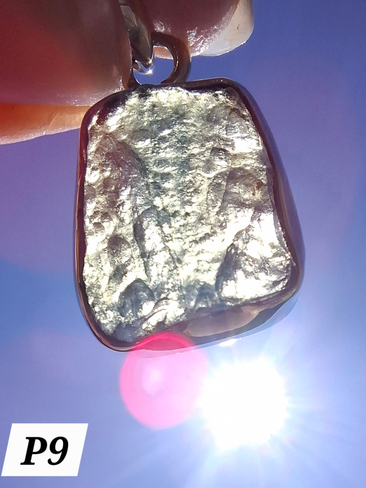 Moldavite Pendant, 925 Silver, Tektite (Ref: P9)