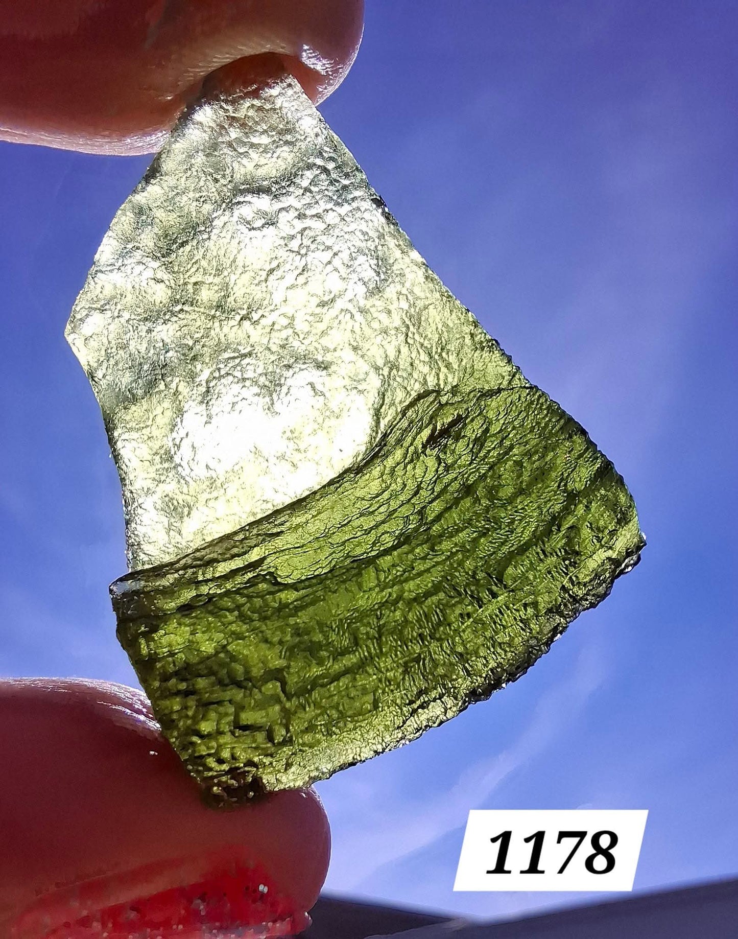Moldavite Piece, SLAVCE, 13.52g, Tektite (Ref: 1178)