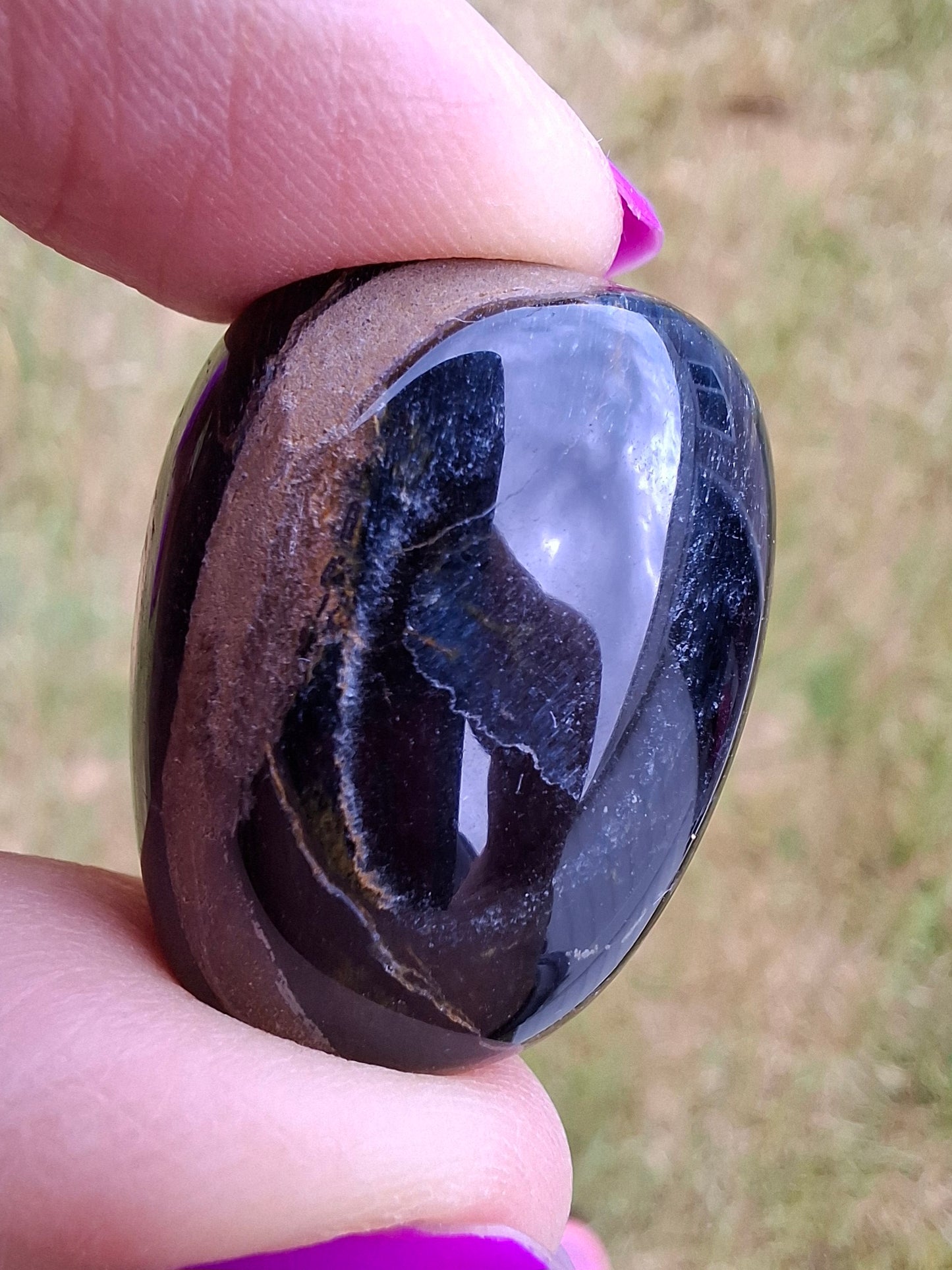 Blue Tigers Eye, Tumble Stone, Crystal (Ref: T21)