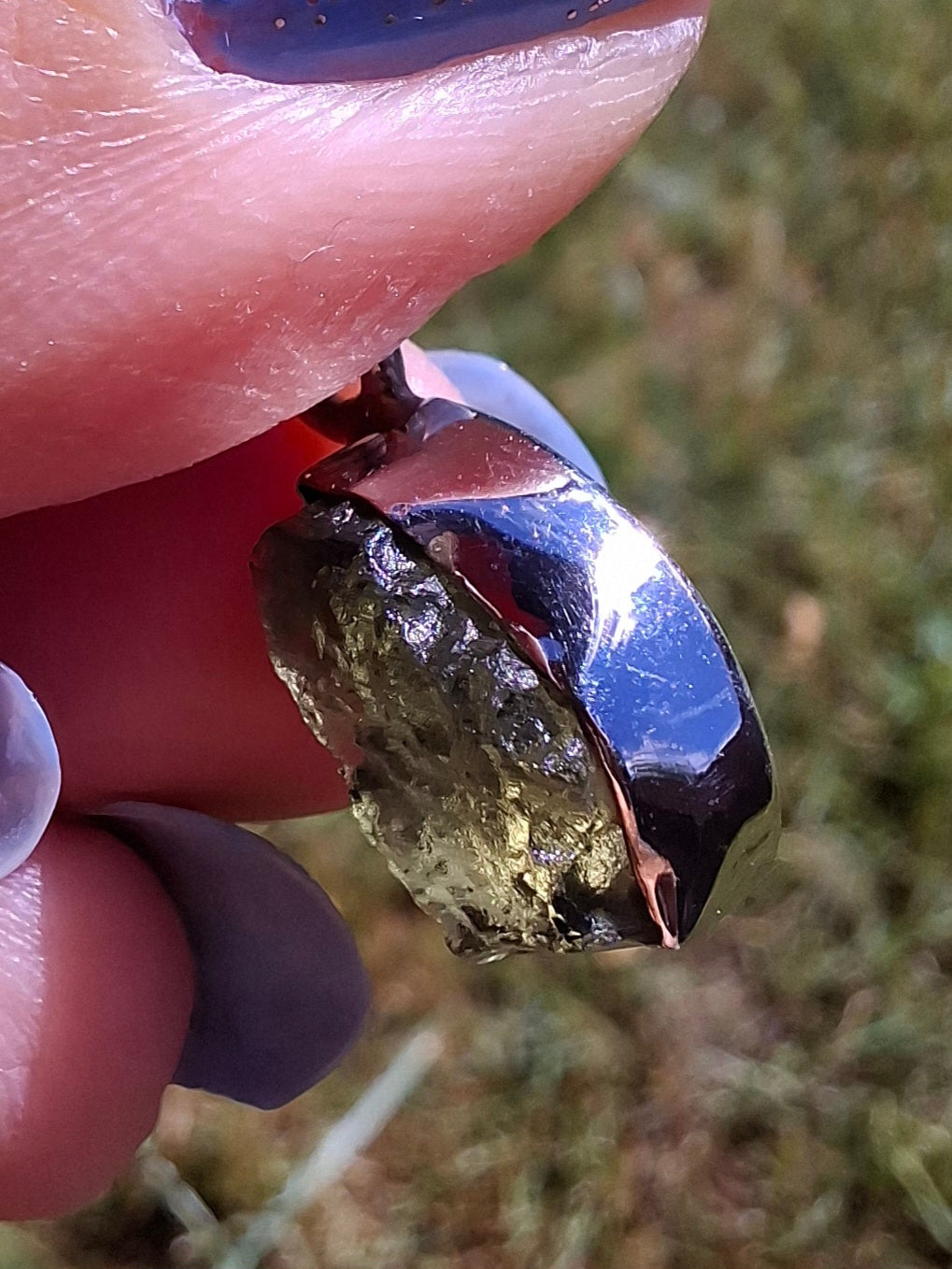 Moldavite Pendant, 925 Silver, Tektite (Ref: P71)