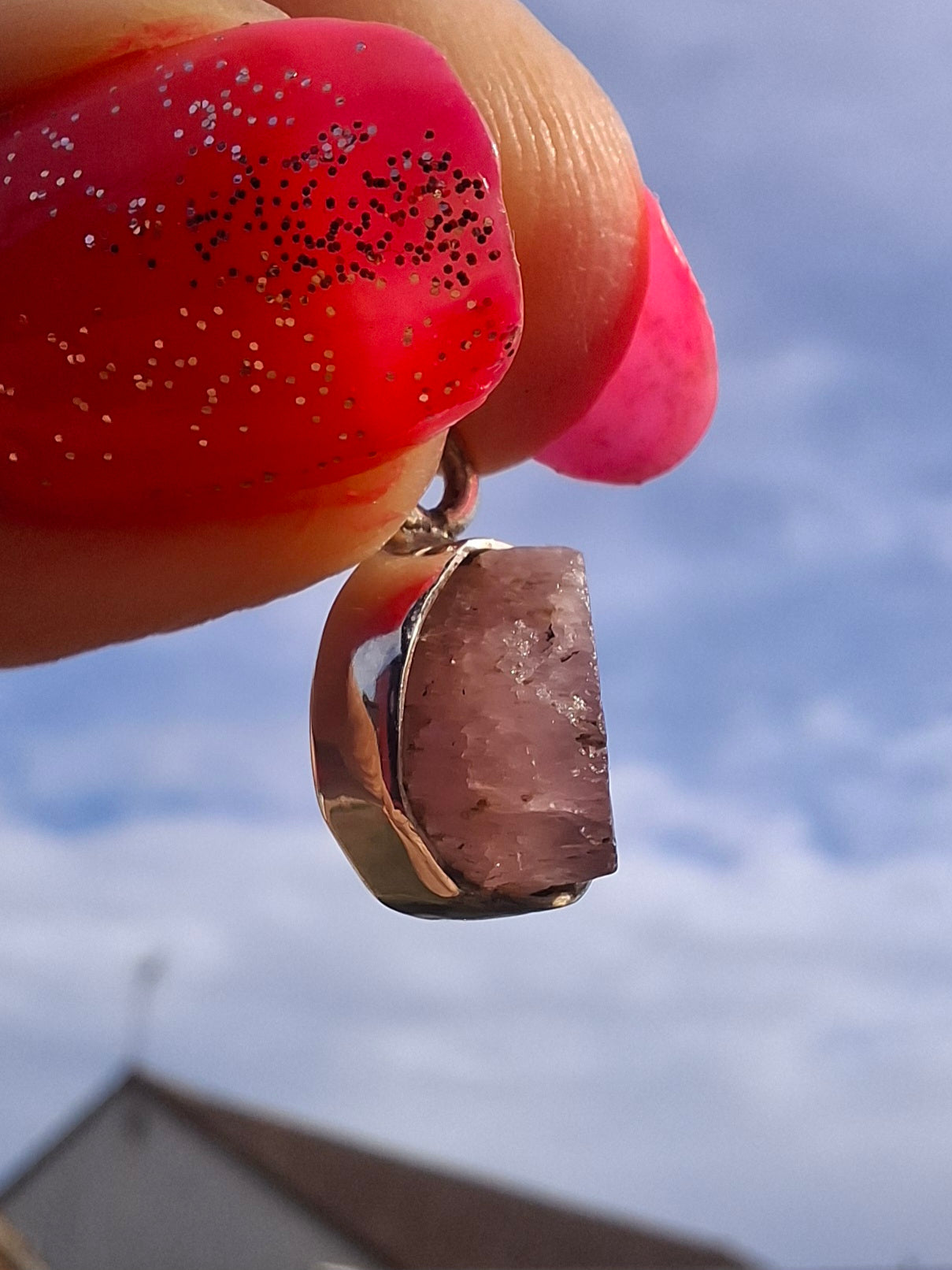 Pink Tourmaline Pendant, 925 Silver, Crystal (Ref: PT90)