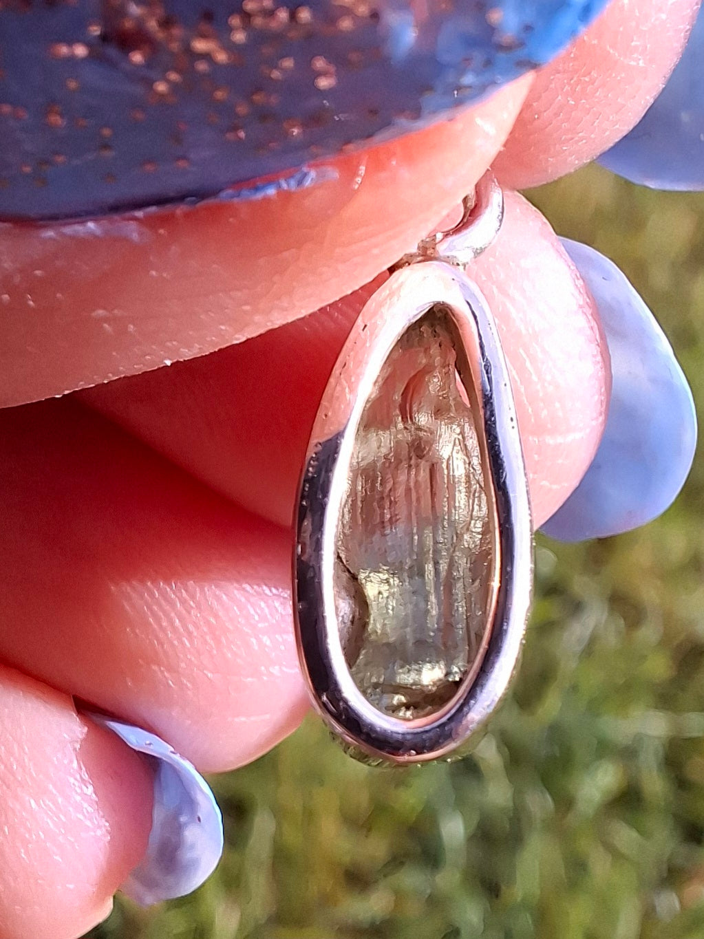 Moldavite Pendant, 925 Silver, Tektite (Ref: P48)