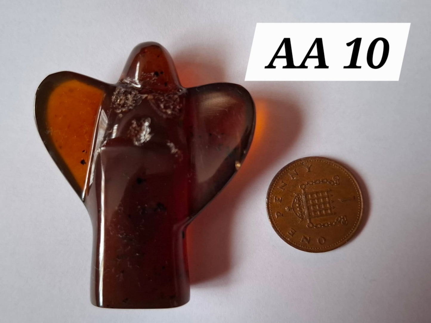 Red Amber Angel, 13.66g, Carving, Fossil (Ref: AA10)