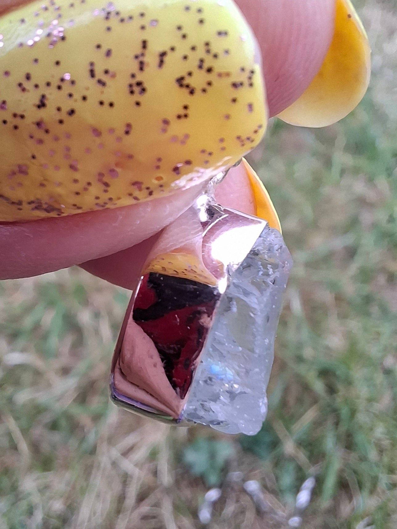 Aquamarine Pendant, 925 Silver, Crystal (Ref: AQ14)